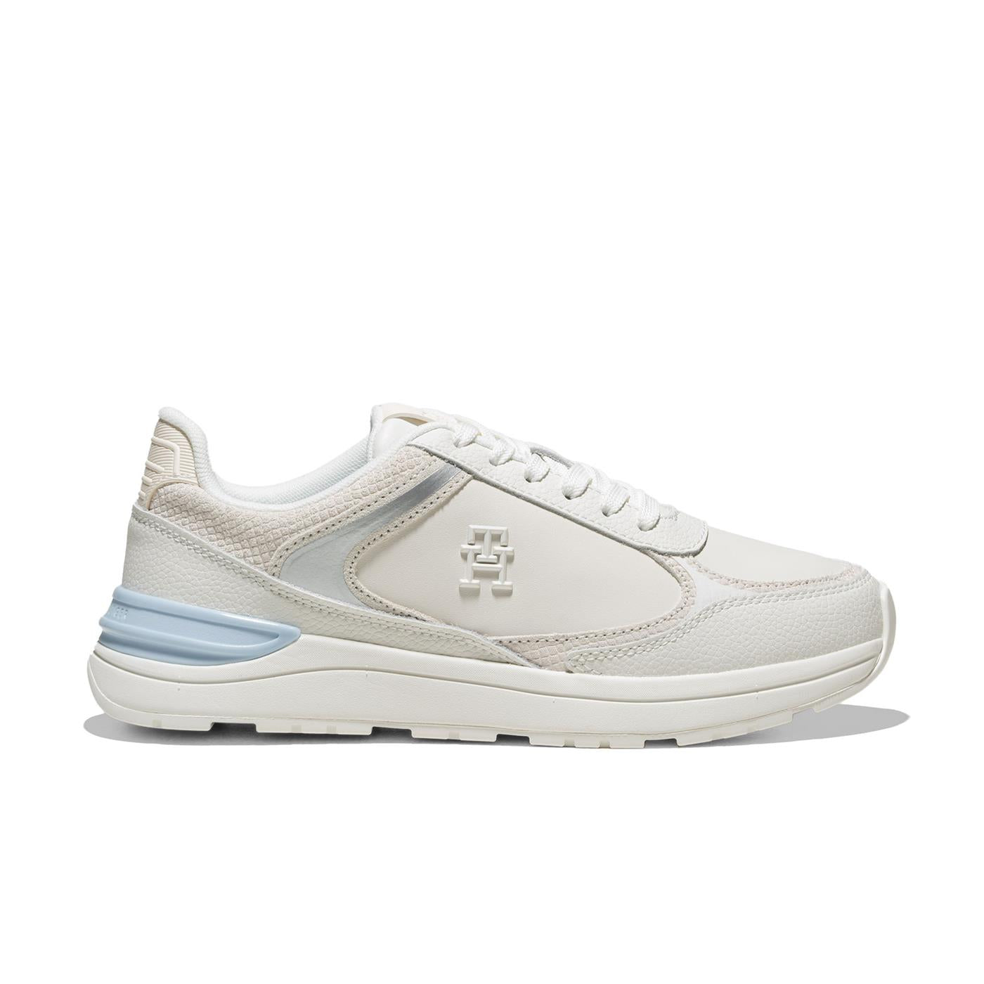 Tommy Hilfiger Casual Fashion Runner Ecru/Breezy Blue  - FW0FW084720LH