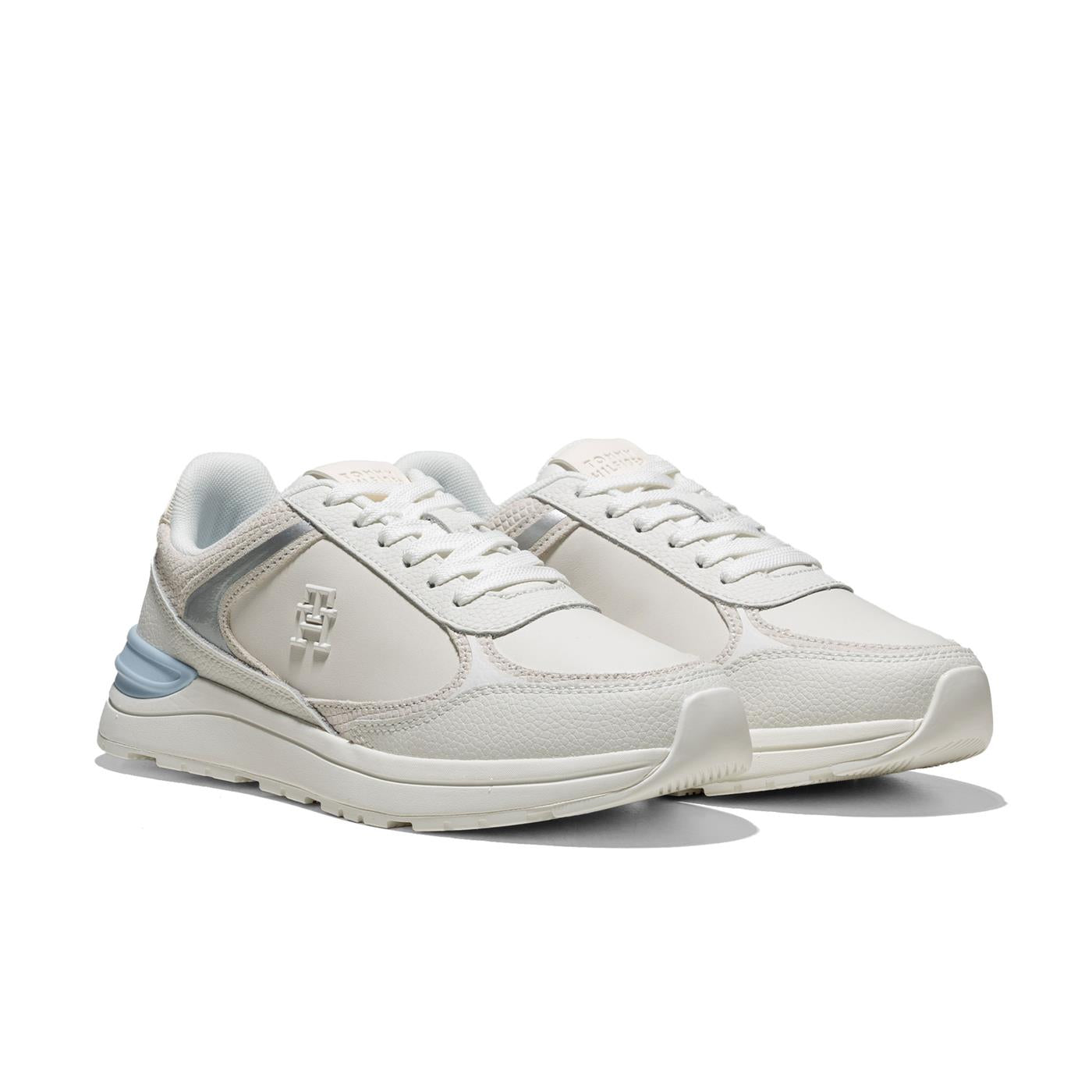 Tommy Hilfiger Casual Fashion Runner Ecru/Breezy Blue  - FW0FW084720LH