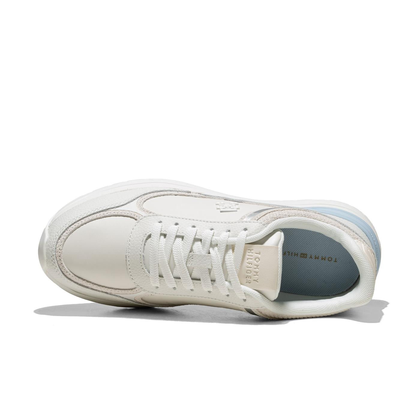 Tommy Hilfiger Casual Fashion Runner Ecru/Breezy Blue  - FW0FW084720LH