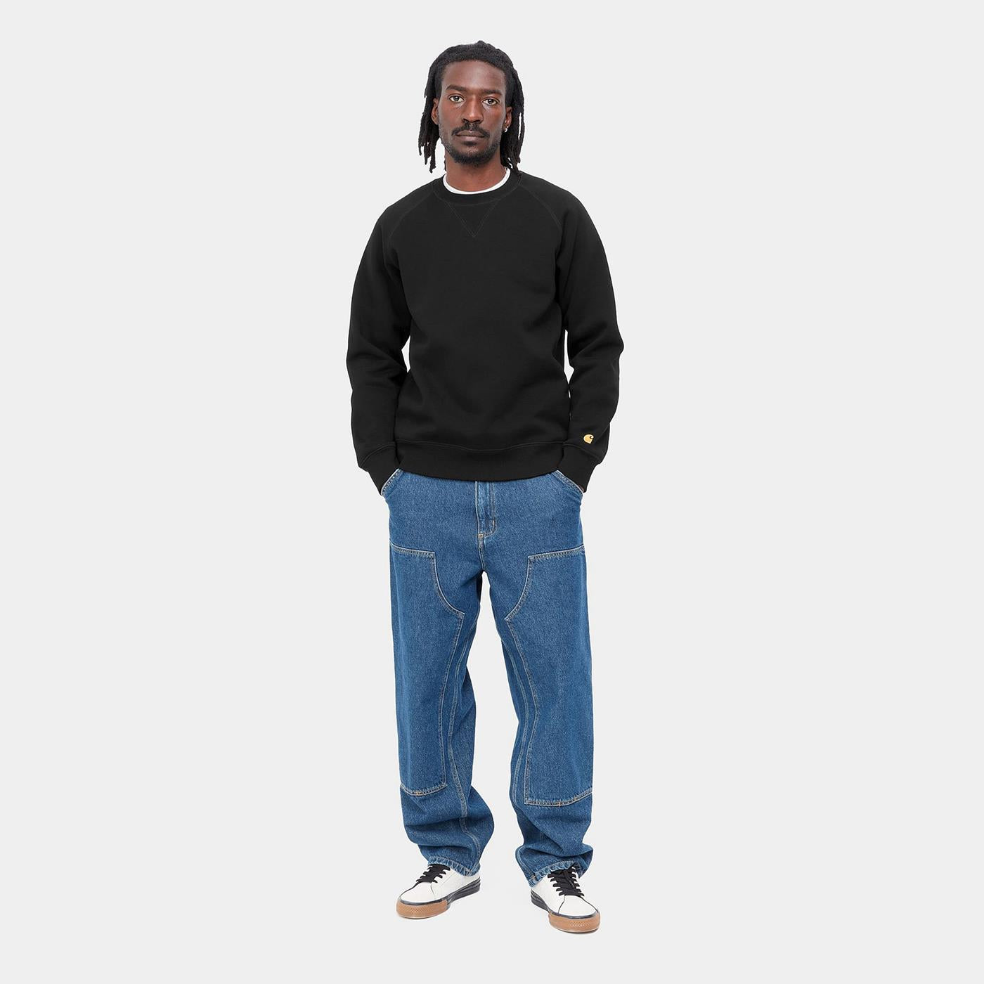 Carhartt Chase Sweat Black/Gold - I02638300FXX