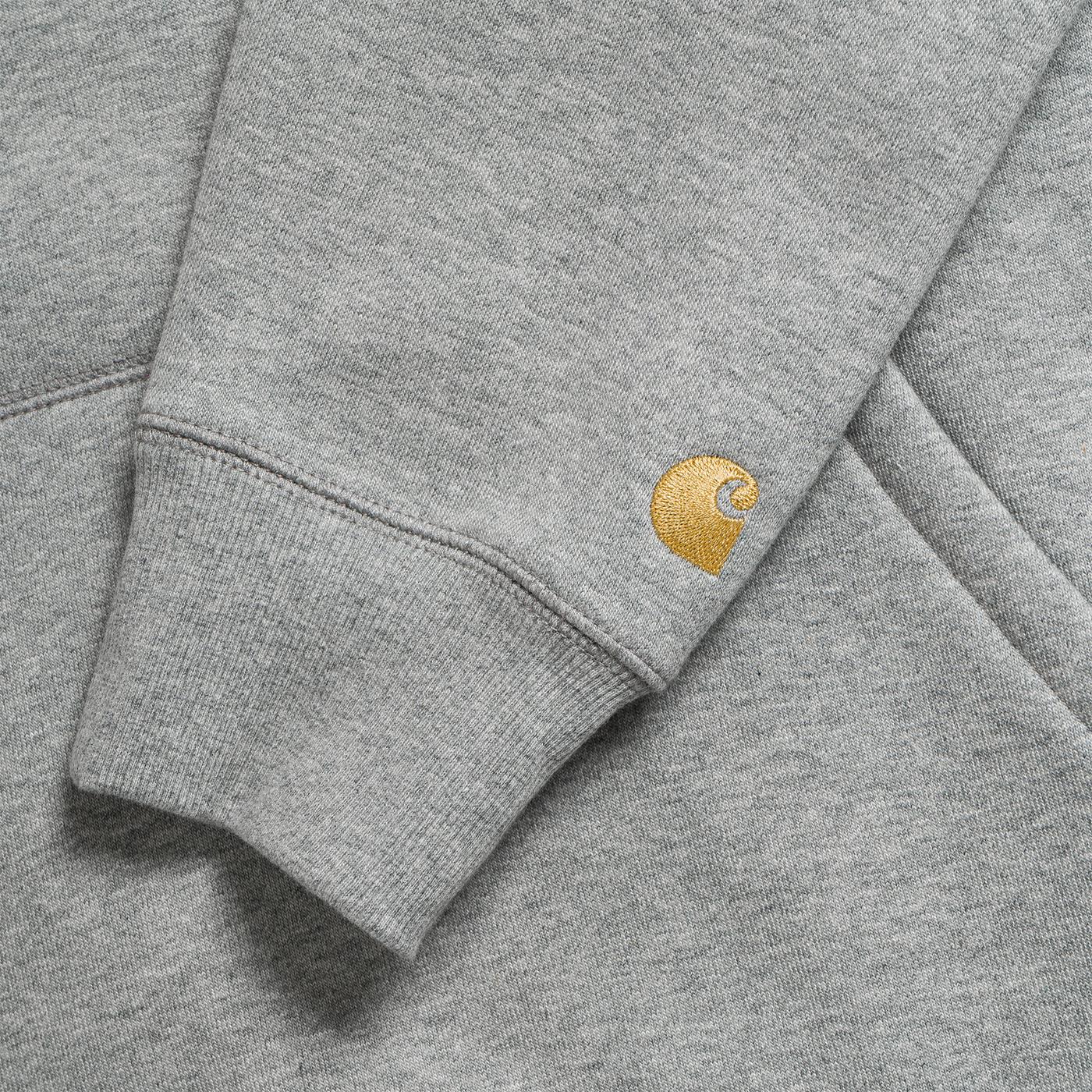 Carhartt Hooded Chase Sweat Grey Heather/Gold - I02638400MXX