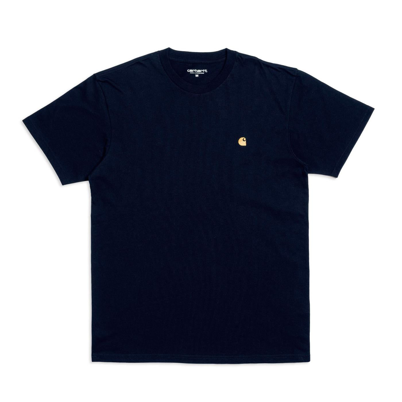 Carhartt S/S Chase T-Shirt Dark Navy/Gold - I02639100HXX