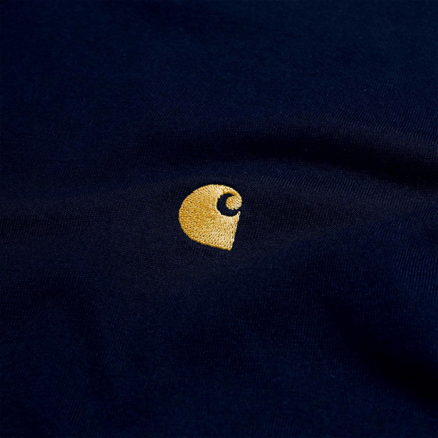 Carhartt S/S Chase T-Shirt Dark Navy/Gold - I02639100HXX
