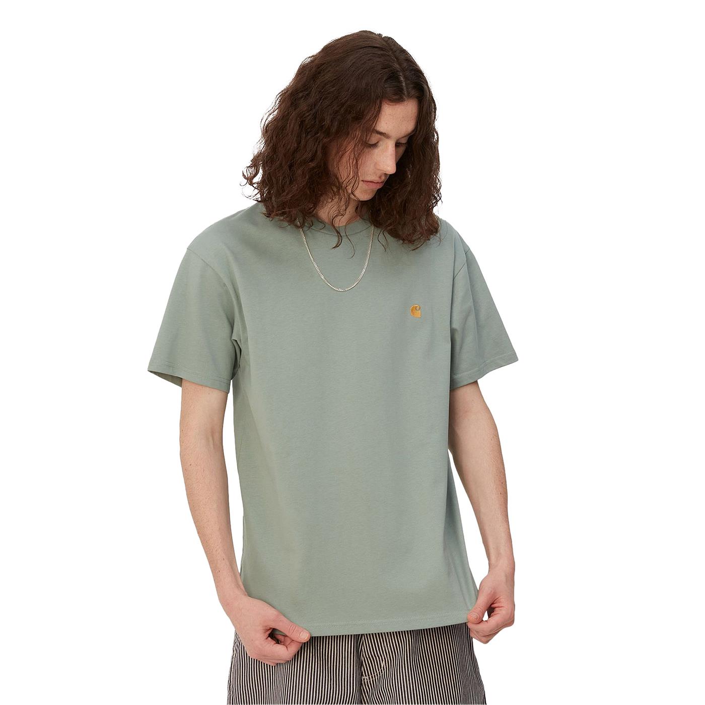 Carhartt WIP S/S Chase T-Shirt Glassy Teal/Gold - I0263911R1XX
