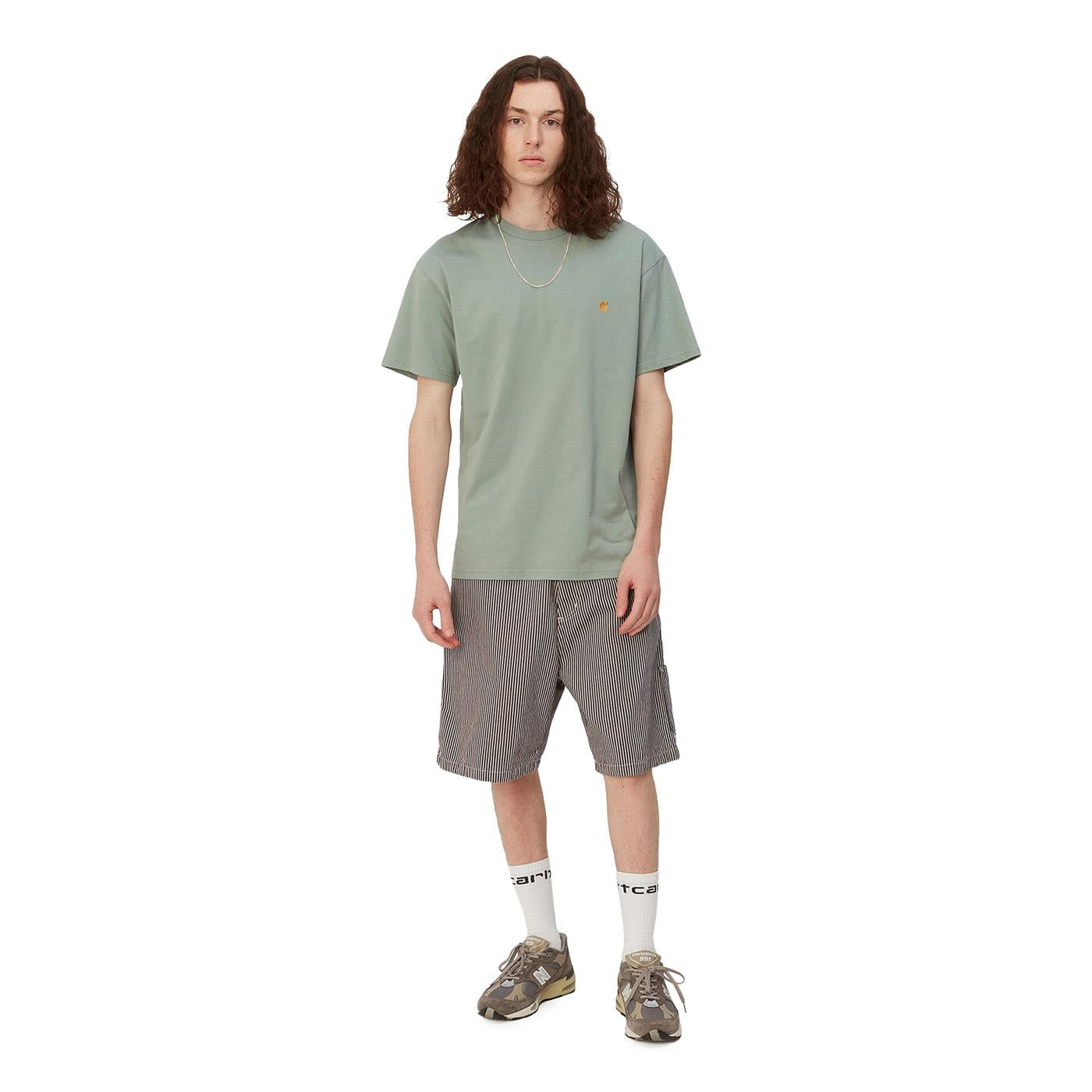 Carhartt WIP S/S Chase T-Shirt Glassy Teal/Gold - I0263911R1XX
