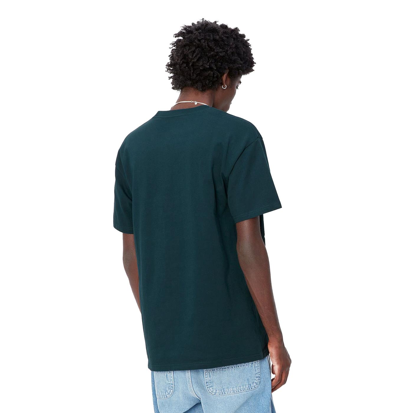 Carhartt WIP S/S Chase T-Shirt Duck Blue/Gold - I0263912D0XX