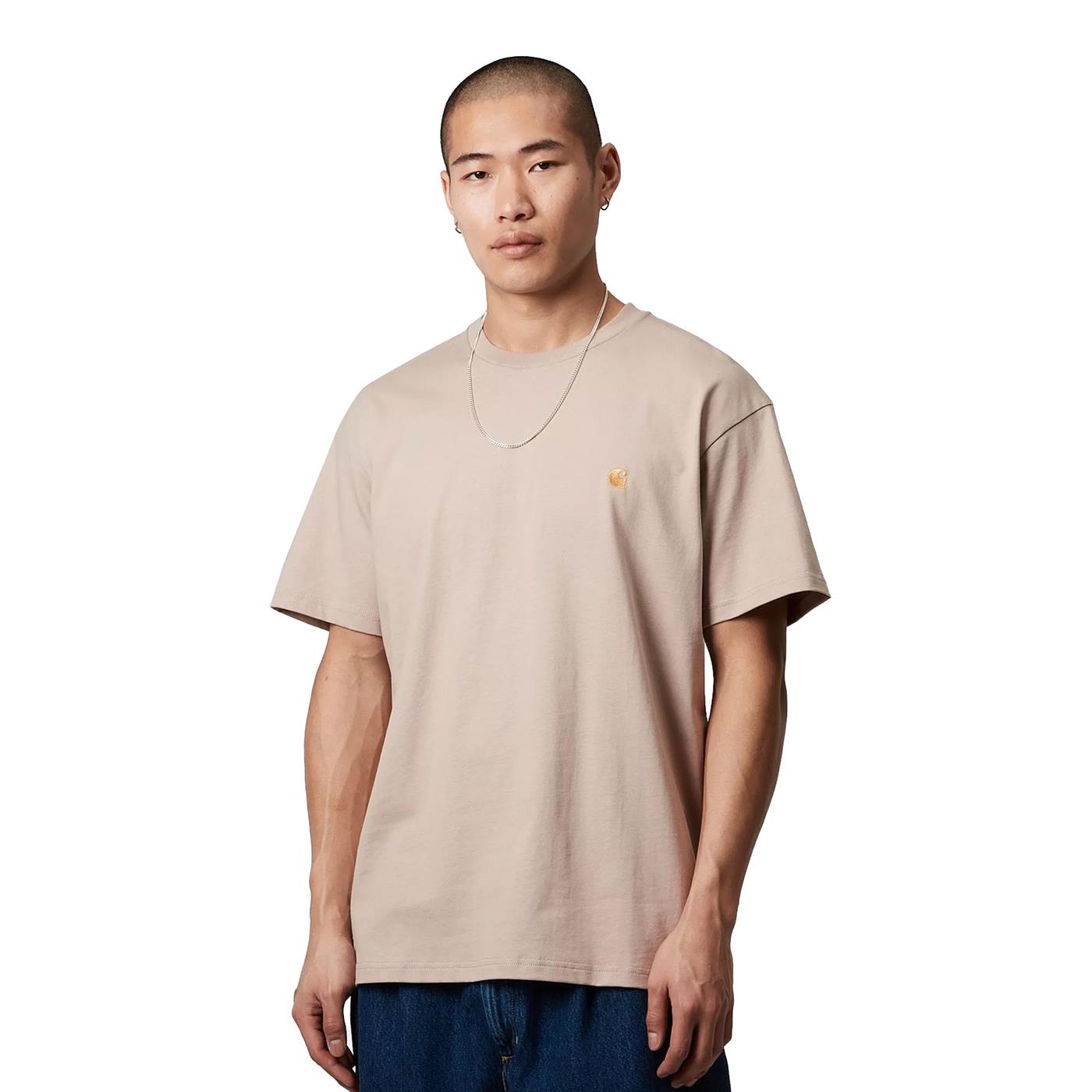 Carhartt WIP S/S Chase T-Shirt Dusky Beige/Gold - I0263912Q6XX