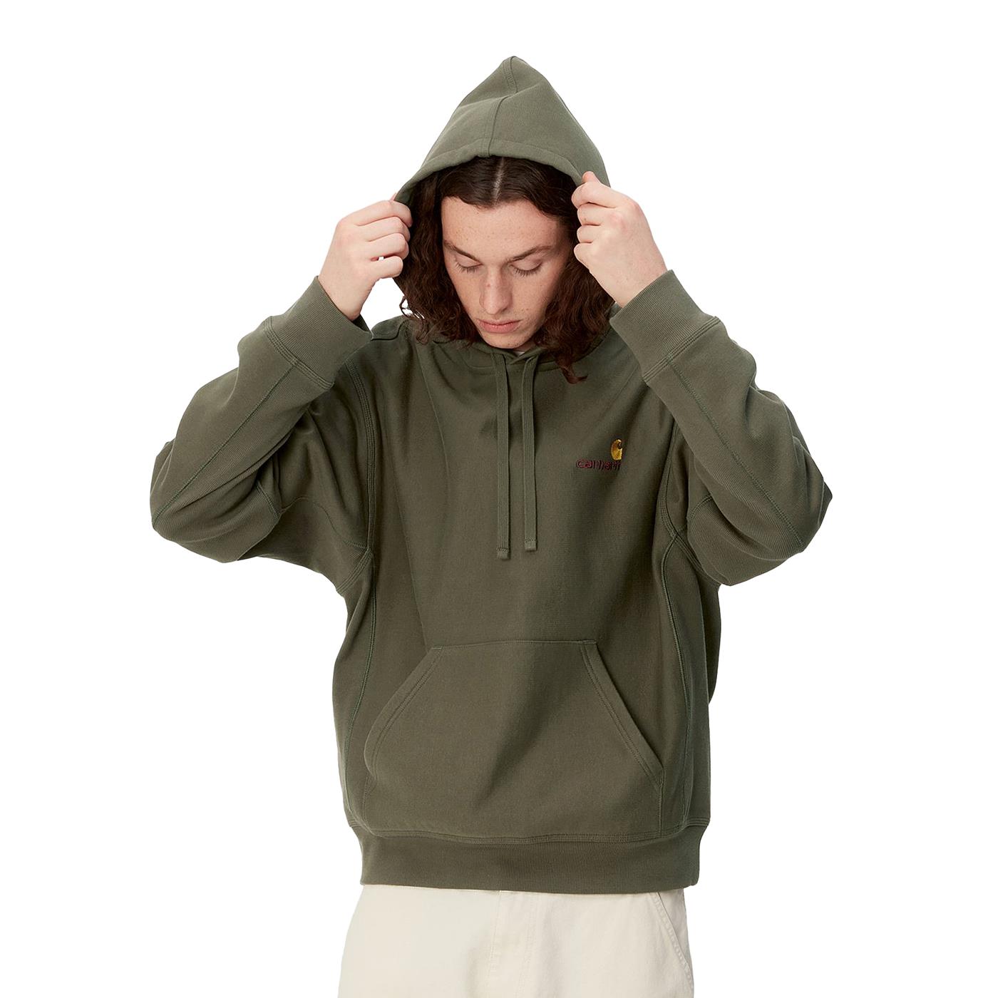 Carhartt WIP Hooded American Script Sweat Plant - I0282791NQXX