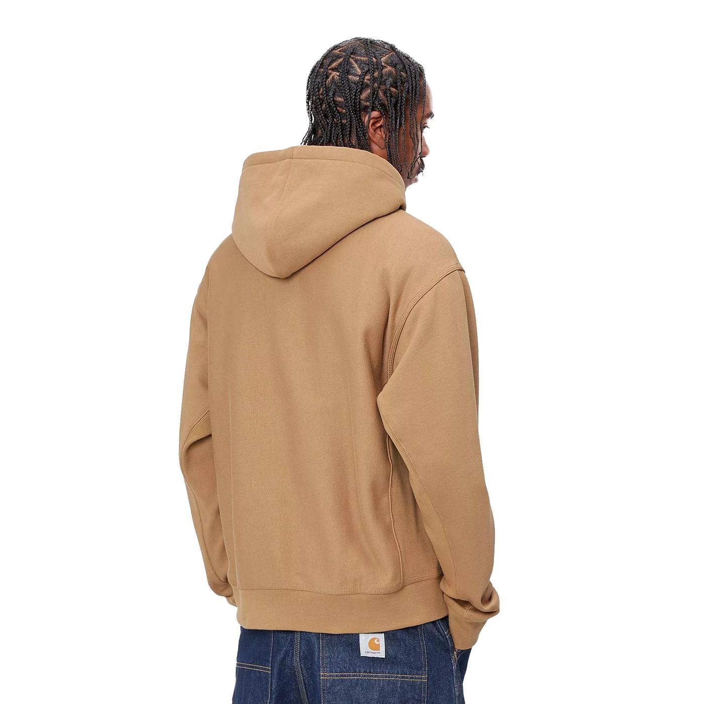 Carhartt WIP Hooded American Script Sweat Peanut - I0282792FSXX