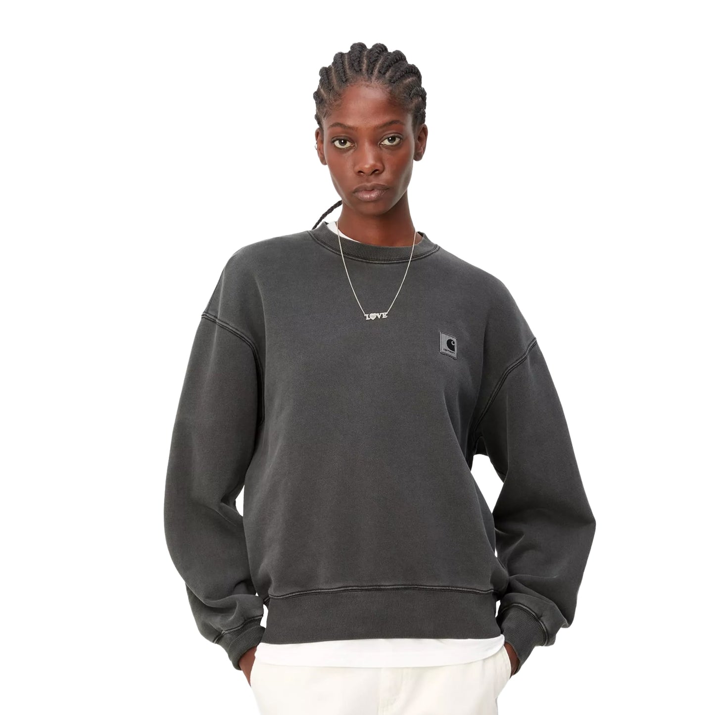 Carhartt WIP W Nelson Sweatshirt Black garment dyed - I02953789GD