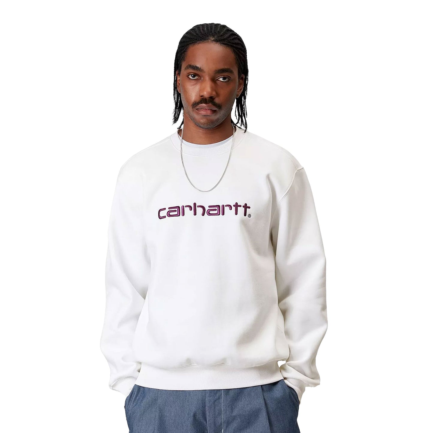 Carhartt WIP Carhartt Sweat White/Huckleberry - I0305462QZXX