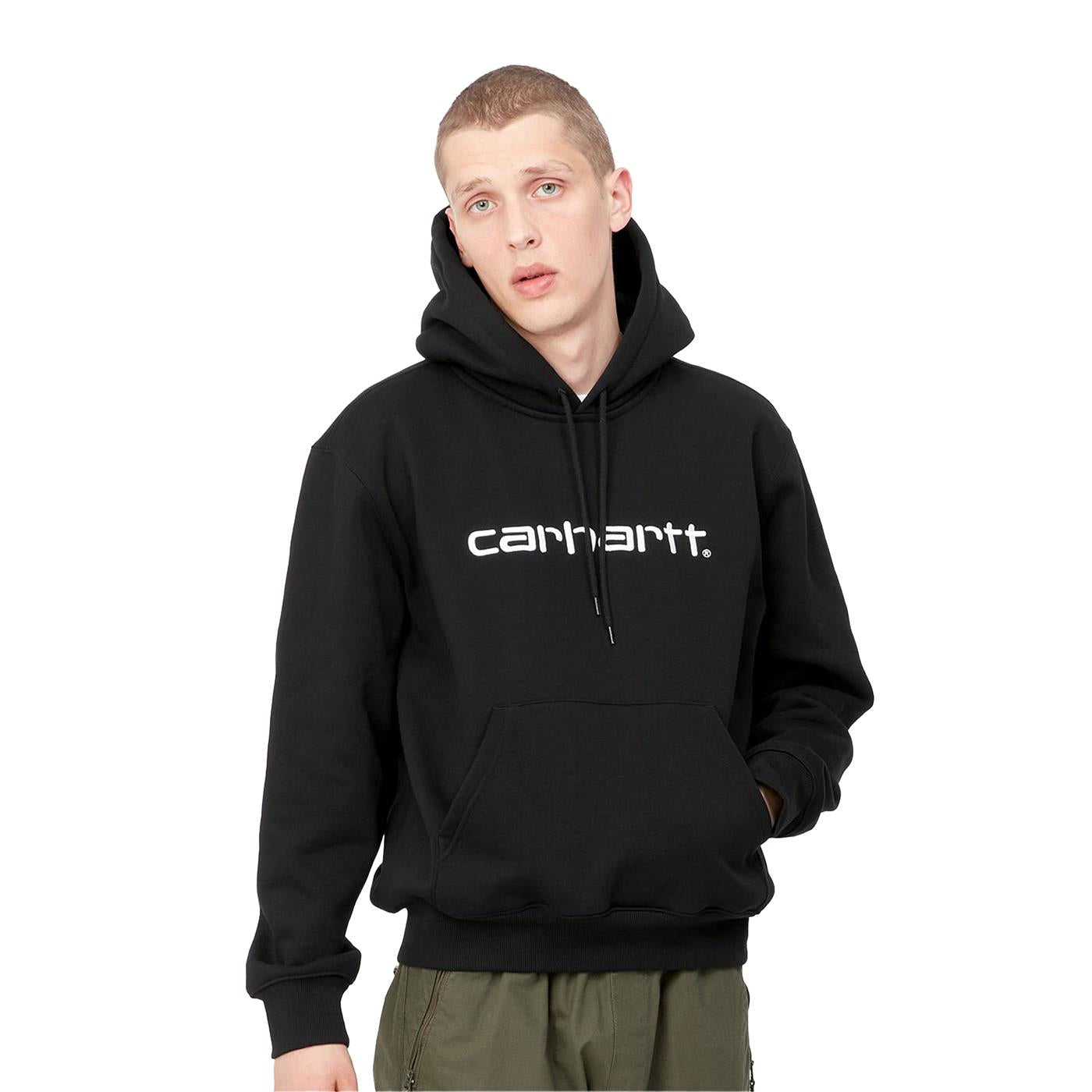 Carhartt WIP Hooded Carhartt Sweat Black/White - I0305470D2XX