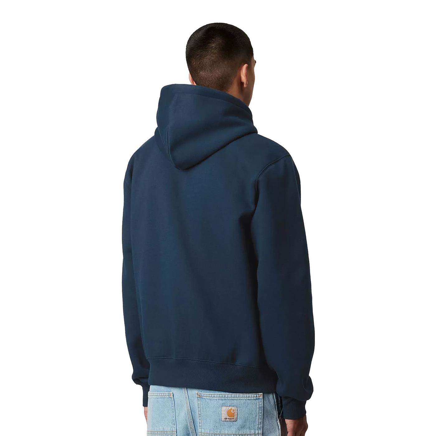 Carhartt WIP Hooded Carhartt Sweat Ink/Air Yellow - I0305472QFXX