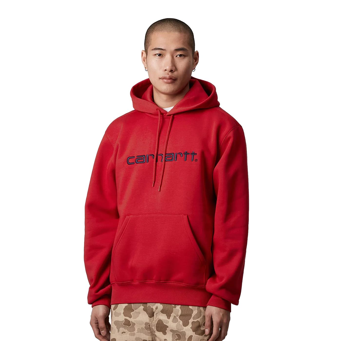 Carhartt WIP Hooded Carhartt Sweat Cherry/Space - I0305472QLXX