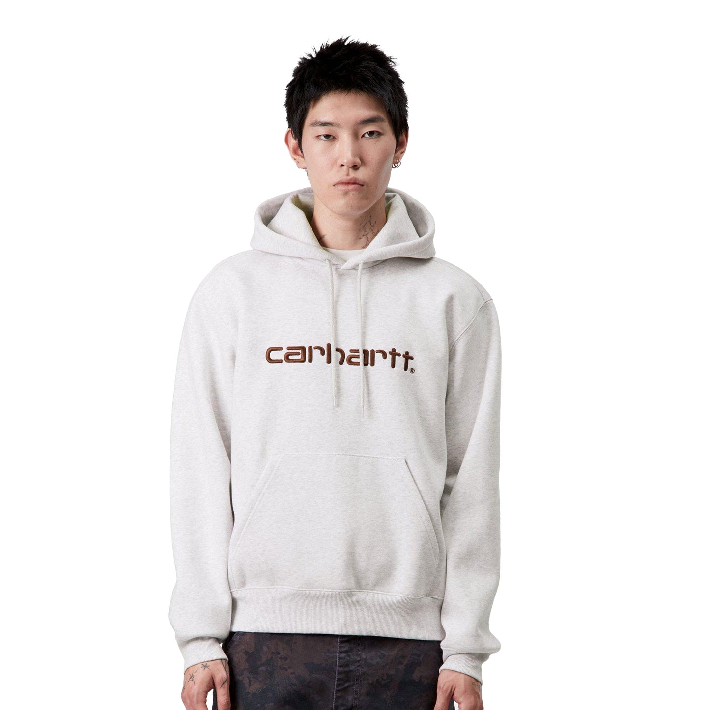 Carhartt WIP Hooded Carhartt Sweat Ash Heather/Rondo - I03054738HXX