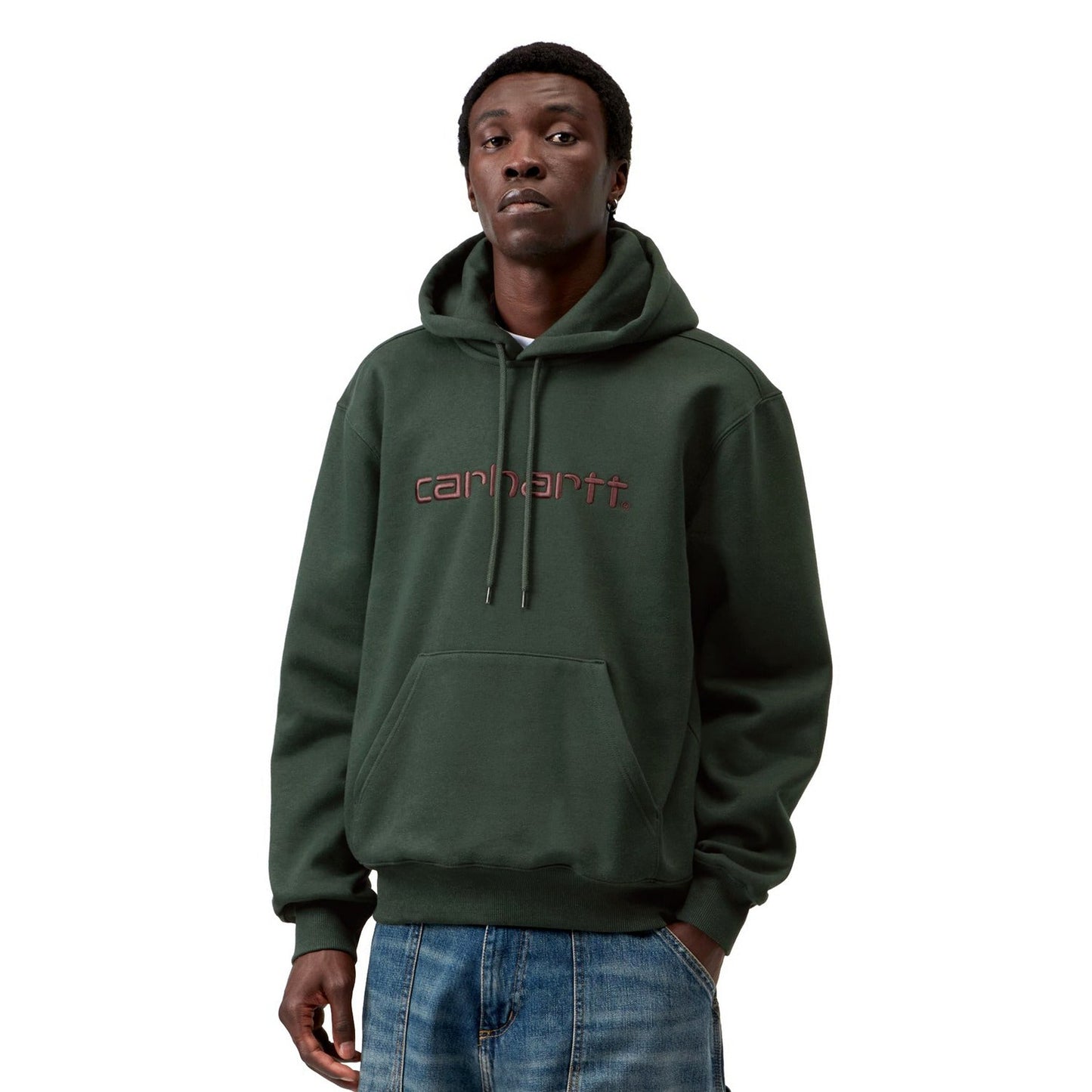 Carhartt WIP Hooded Carhartt Sweat Dark Scarab/Palisander - I0305473YZXX