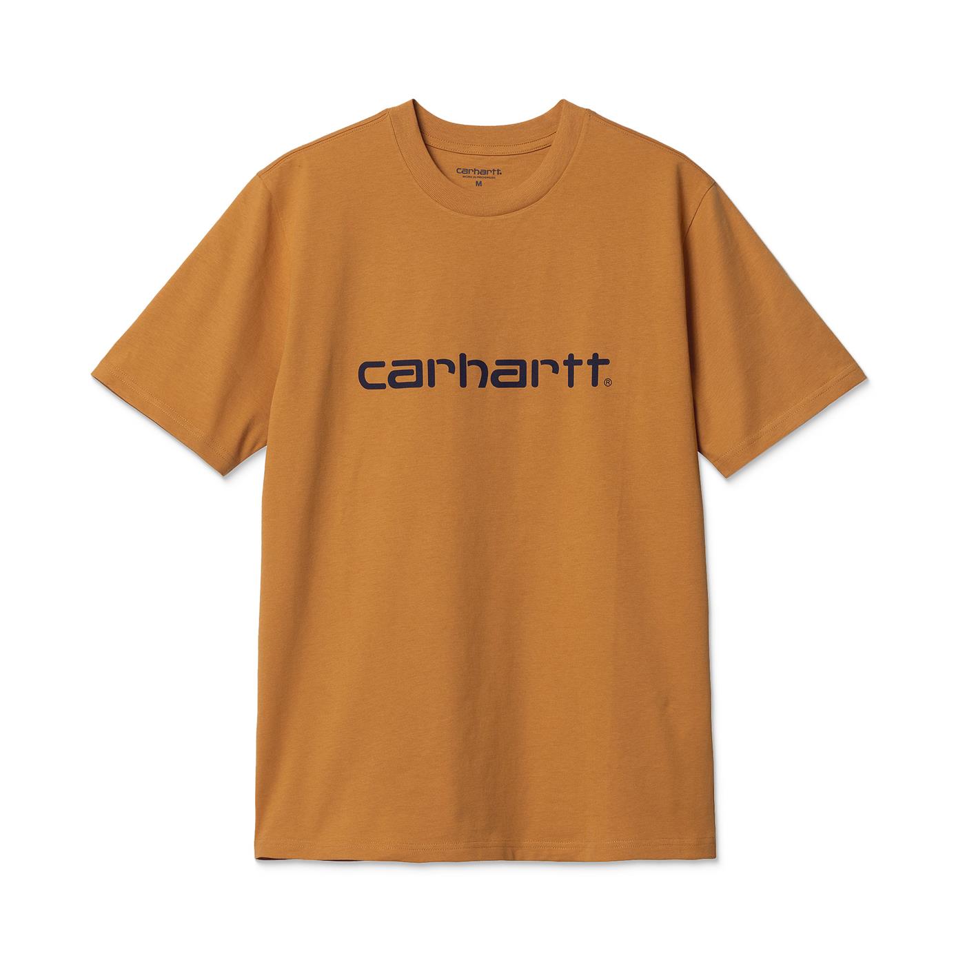 Carhartt S/S Script T-Shirt Ochre/Dark Navy - I03104710EXX