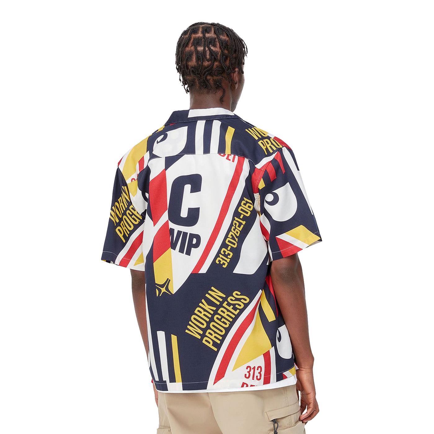 Carhartt WIP S/S Marina Shirt Marina Print/Arcade - I0314631HLXX