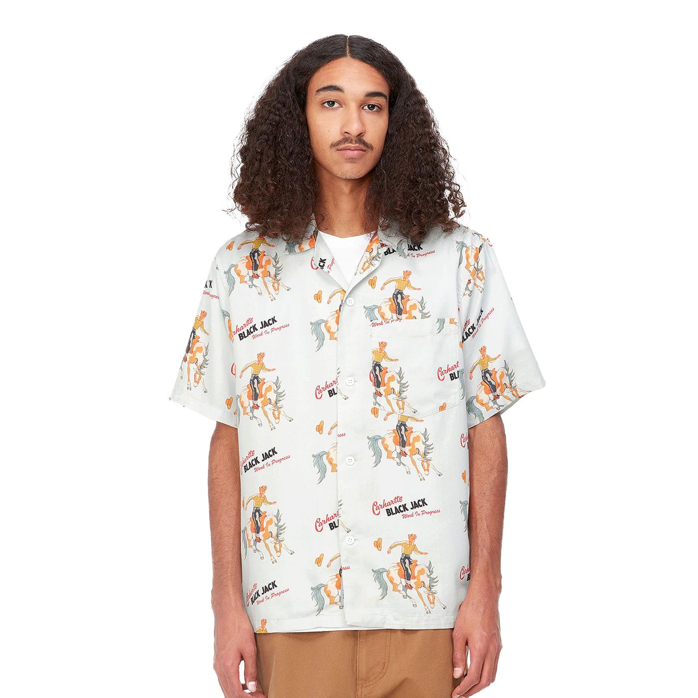 Carhartt WIP S/S Black Jack Shirt Wax - I0316591L1XX