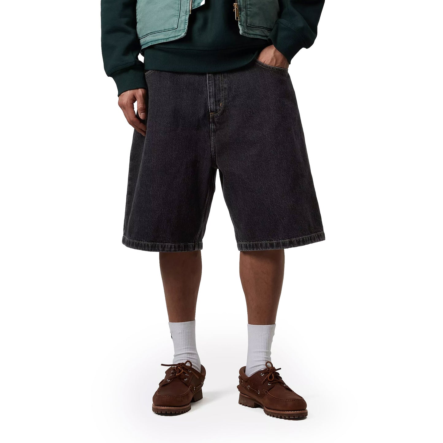 Carhartt WIP Brandon Short Black stone washed - I0319218906