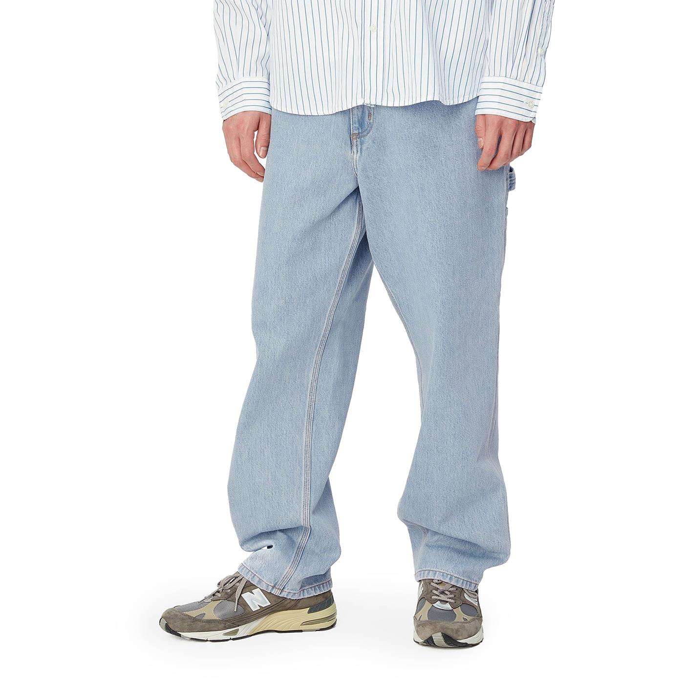 Carhartt WIP Single Knee Pant Blue heavy stone bleached - I03202401A3