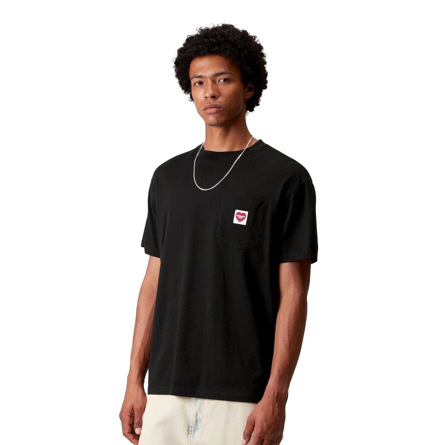 Carhartt WIP S/S Pocket Heart T-Shirt Black/Red - I0321281V2XX