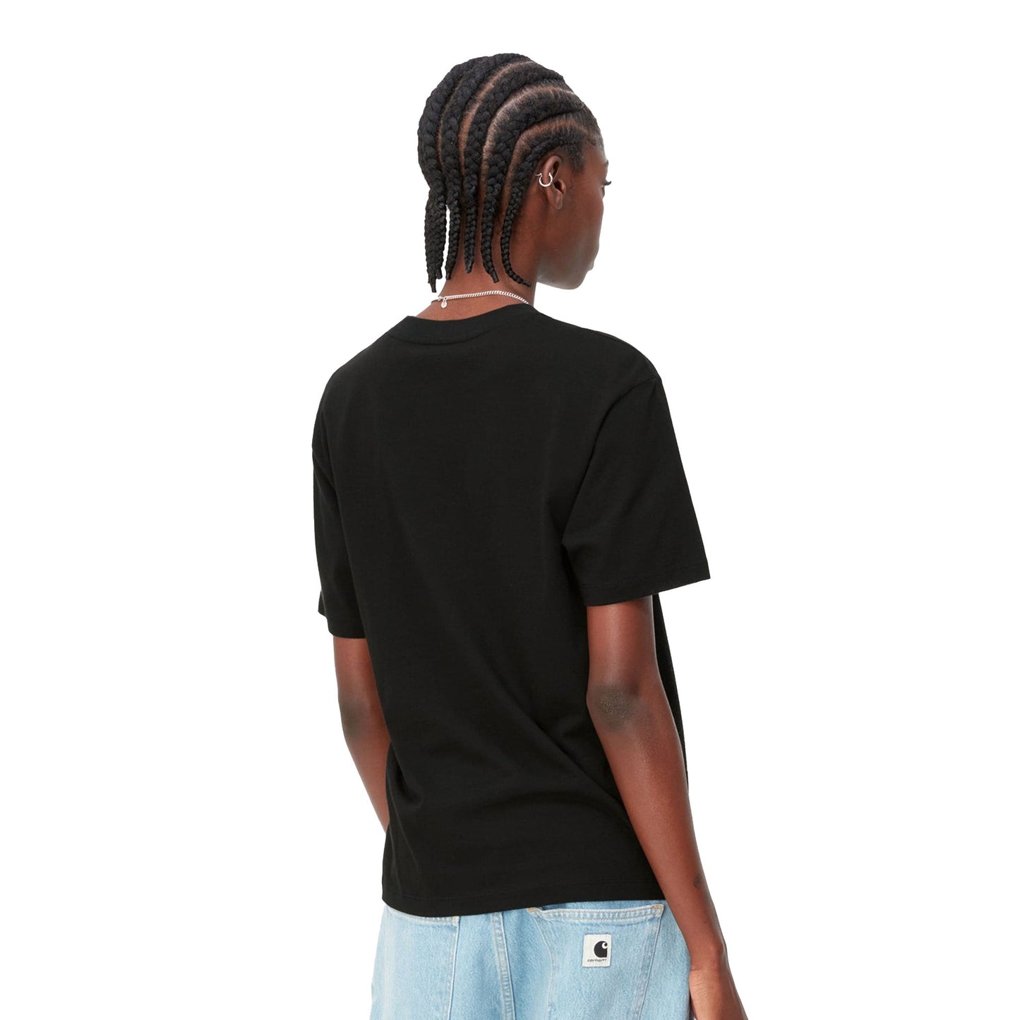 Carhartt WIP W S/S Script Embroidery T-Shirt Black/White - I0322930D2XX