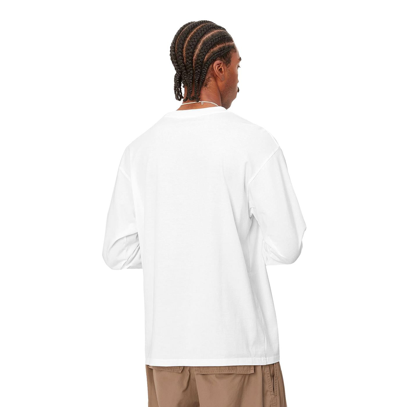 Carhartt L/S Script Embroidery T-Shirt White/Black - I03230600AXX