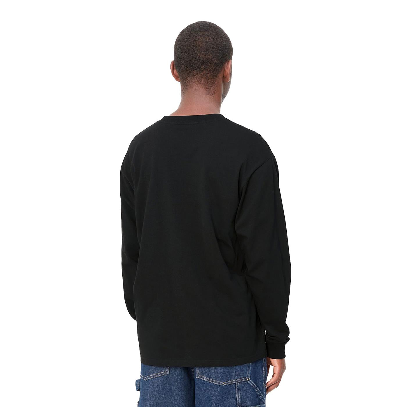 Carhartt L/S Script Embroidery T-Shirt Black/White - I0323060D2XX
