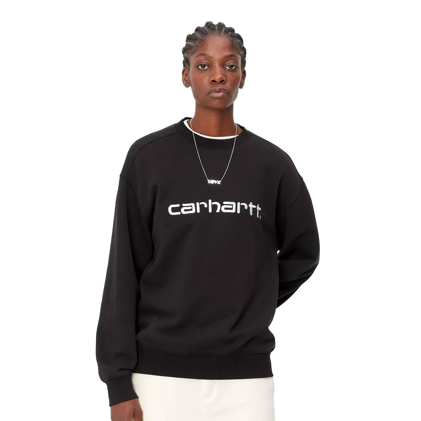 Carhartt WIP W Carhartt Sweat Black/White - I0336470D2XX