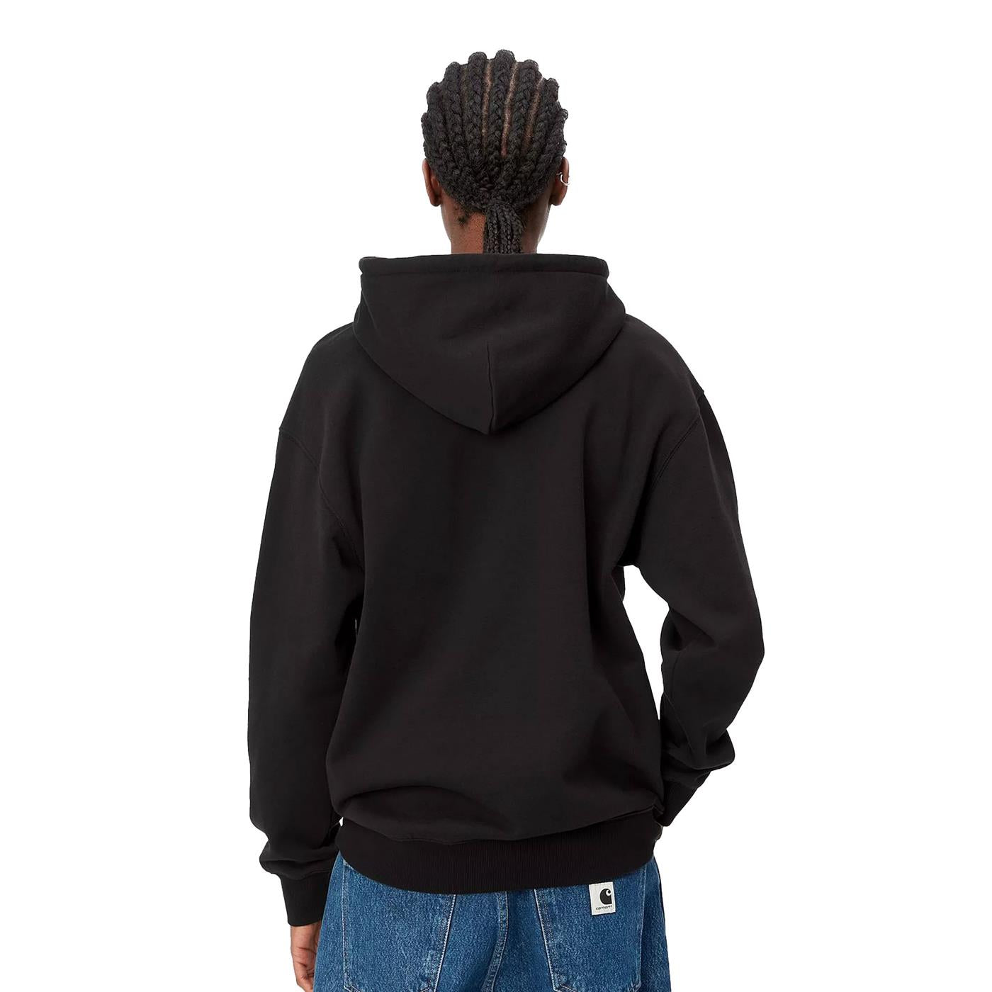 Carhartt WIP W Hooded Carhartt Sweat Black/White - I0336480D2XX