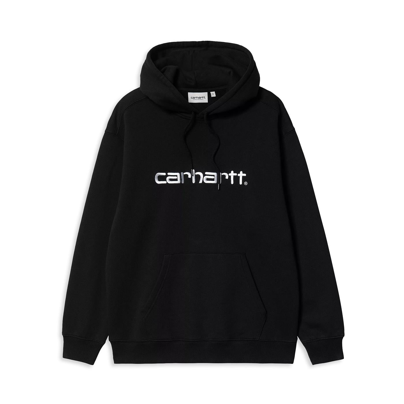 Carhartt WIP W Hooded Carhartt Sweat Black/White - I0336480D2XX