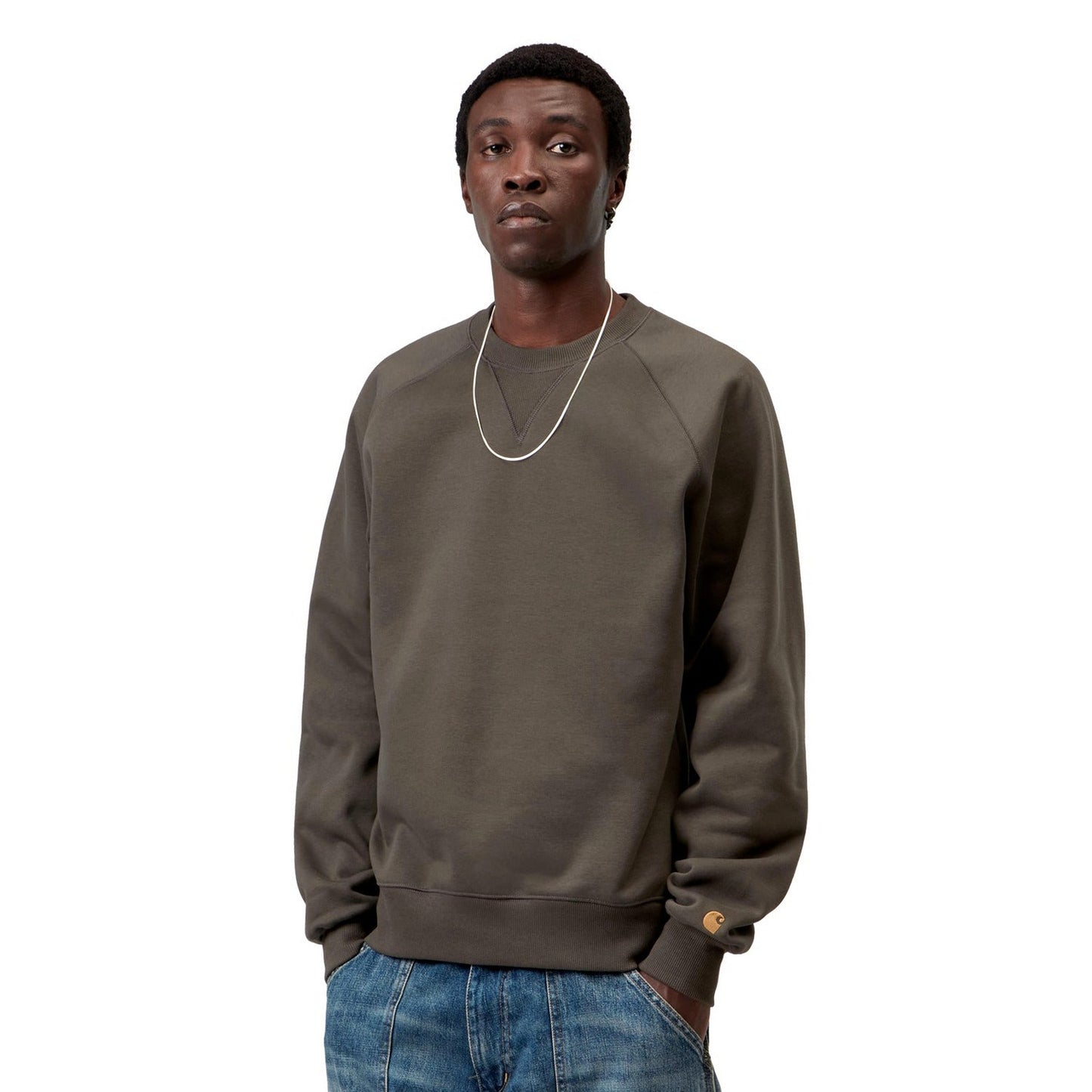 Carhartt WIP Chase Sweat Shungite/Gold - I0336603X9XX