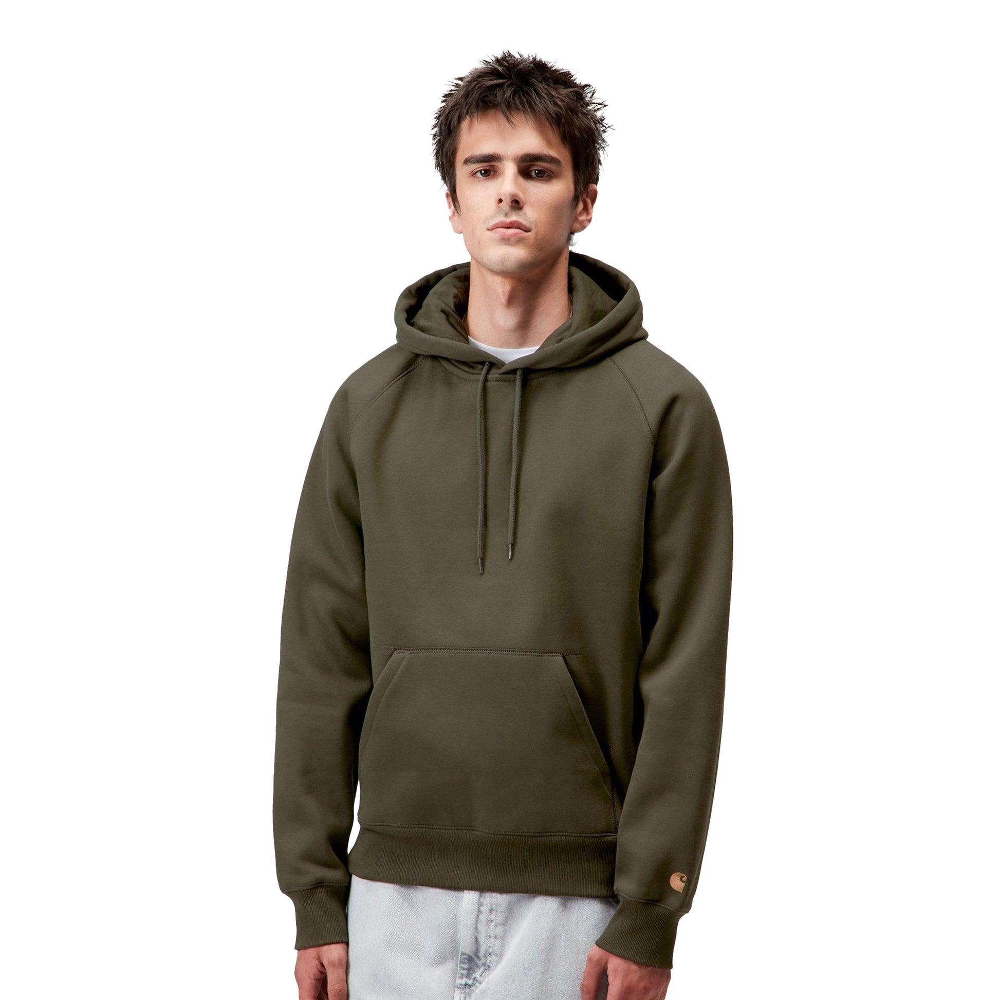 Carhartt WIP Hooded Chase Sweat Olive/Gold  - I0336613CBXX