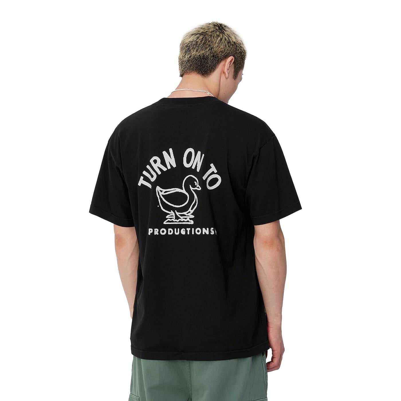 Carhartt WIP S/S Stamp T-Shirt Black/White stone washed - I0336700D206