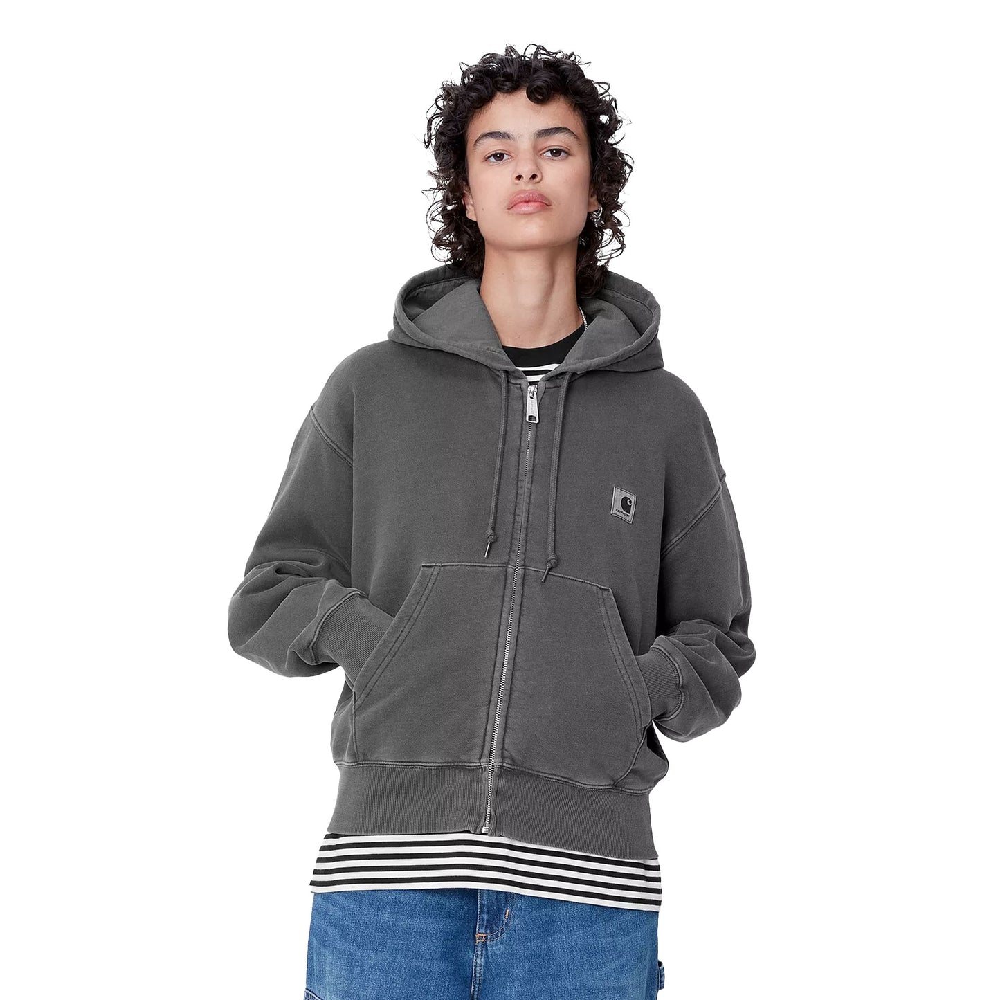 Carhartt WIP W Hooded Nelson Jacket Graphite garment dyed - I03383087GD