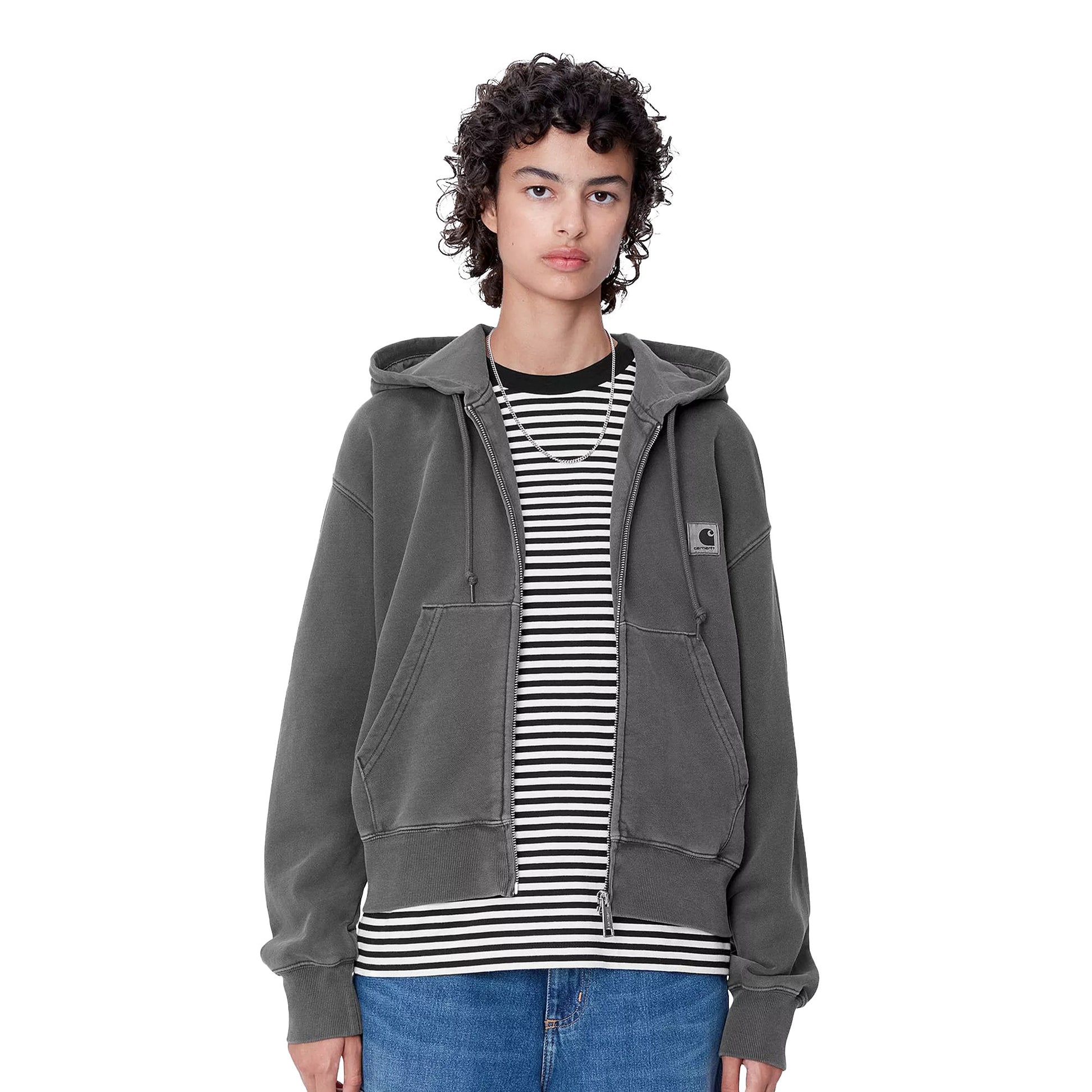 Carhartt WIP W Hooded Nelson Jacket Graphite garment dyed  - I03383087GD