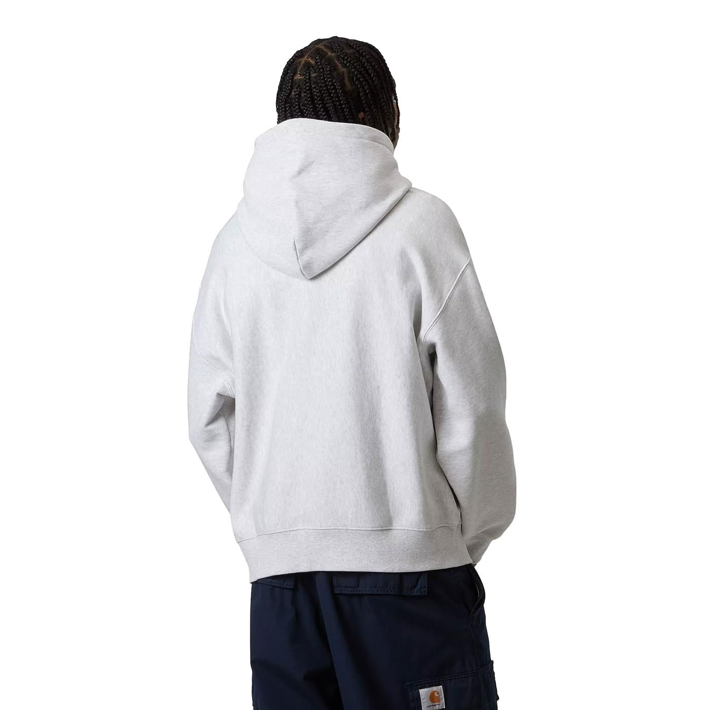 Carhartt WIP Hooded Label Script Sweat Ash Heather  - I034430482XX