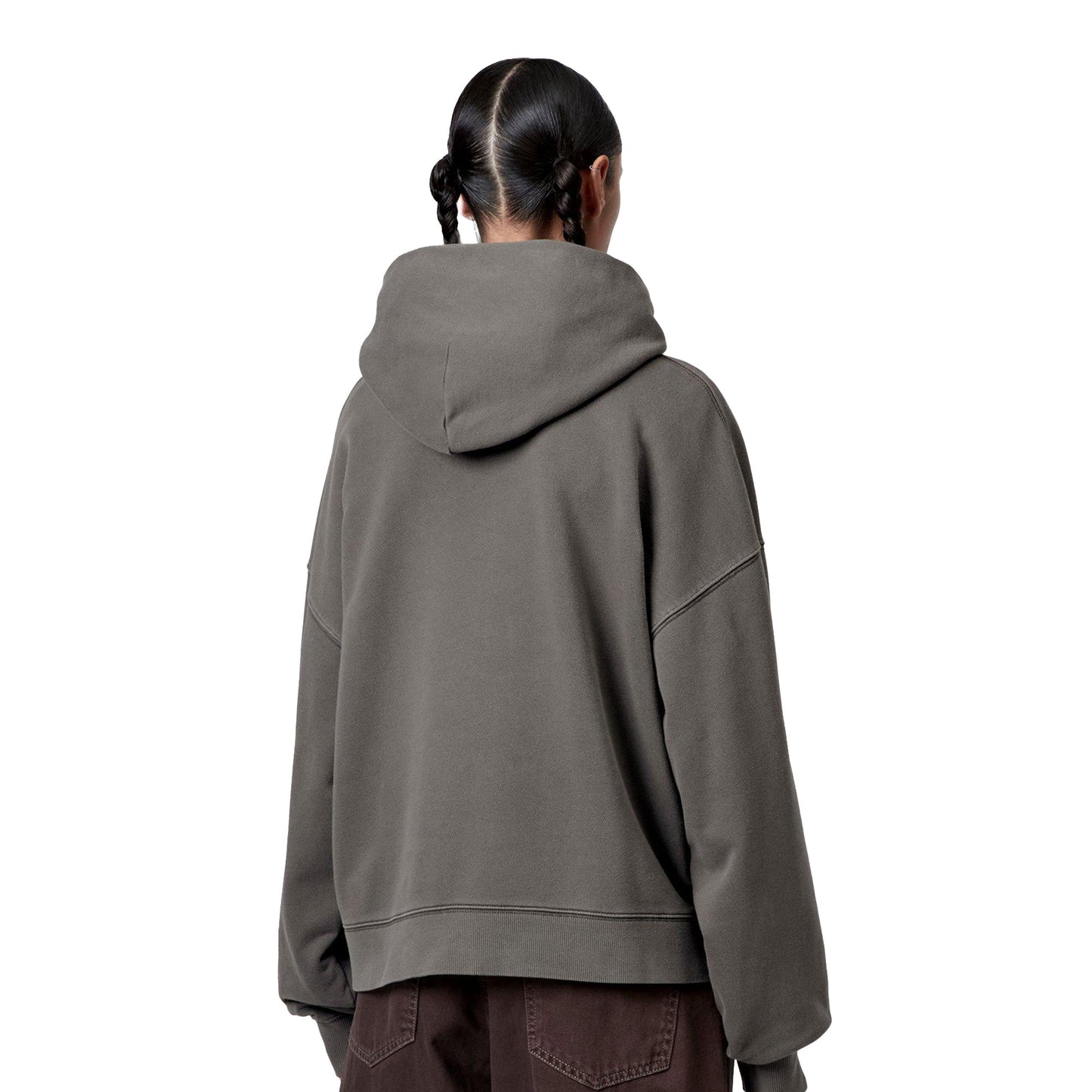 Carhartt WIP W Hooded Benton Sweat Graphite garment dyed - I03451287GD