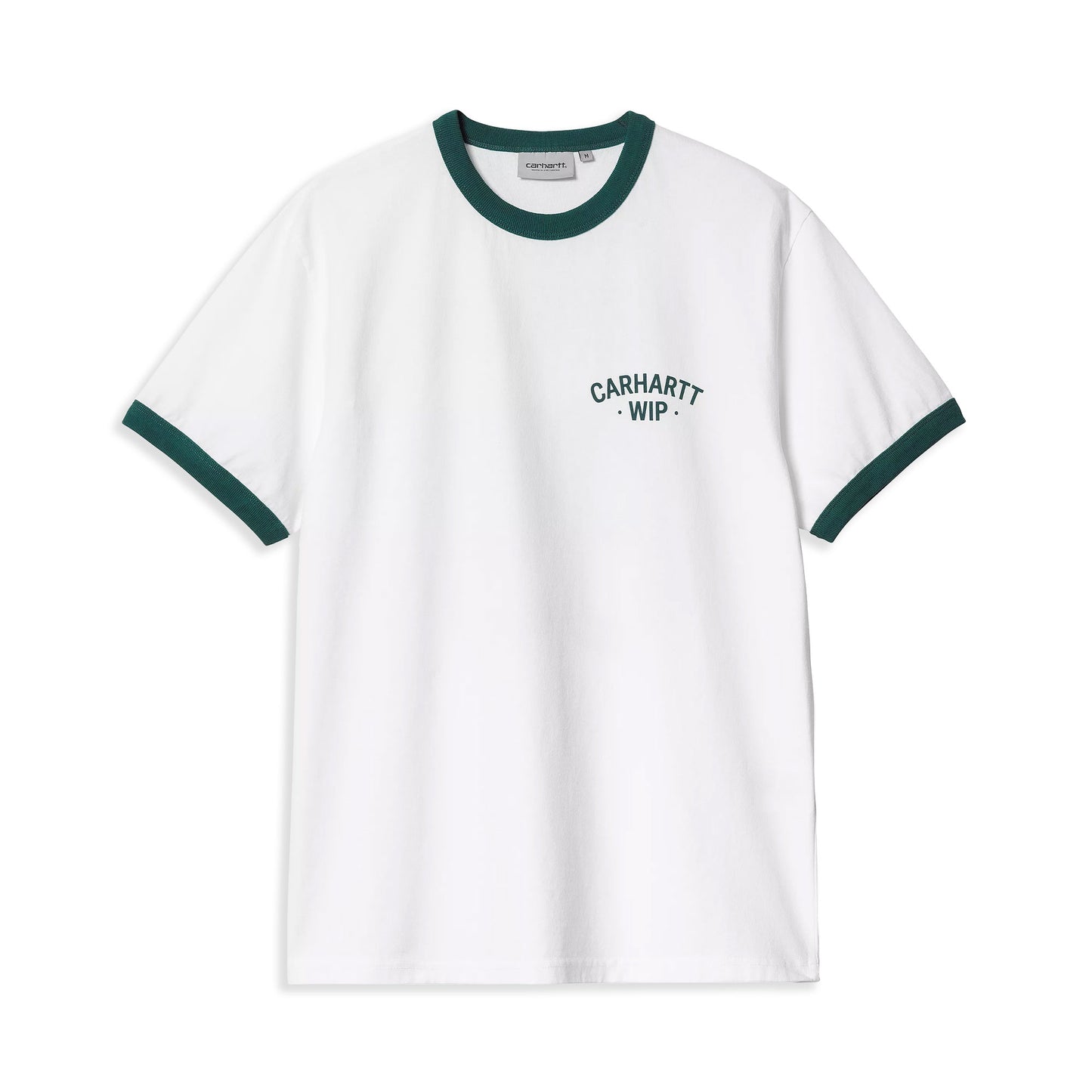 Carhartt WIP S/S 89 Ringer T-Shirt White/Rainforest - I0347132QT4G