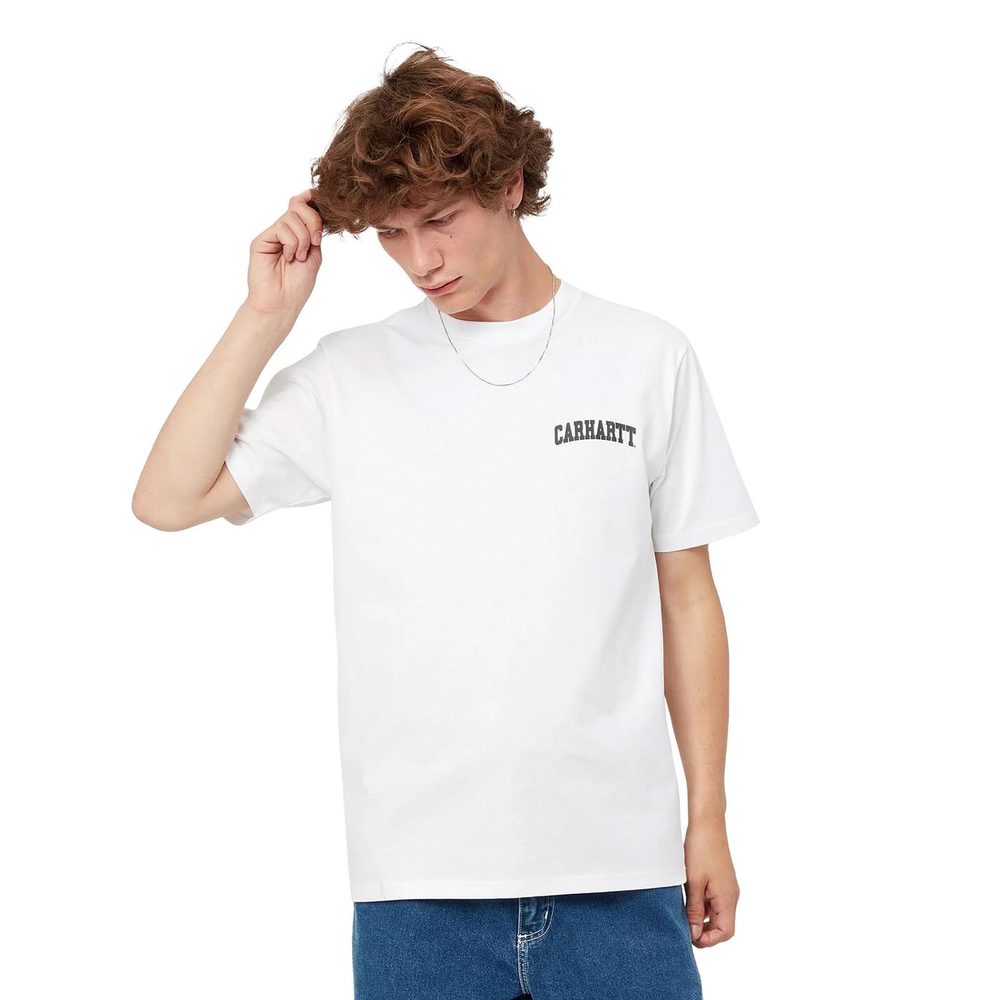 Carhartt WIP S/S University Script T-Shirt White/Black - I03485200AXX