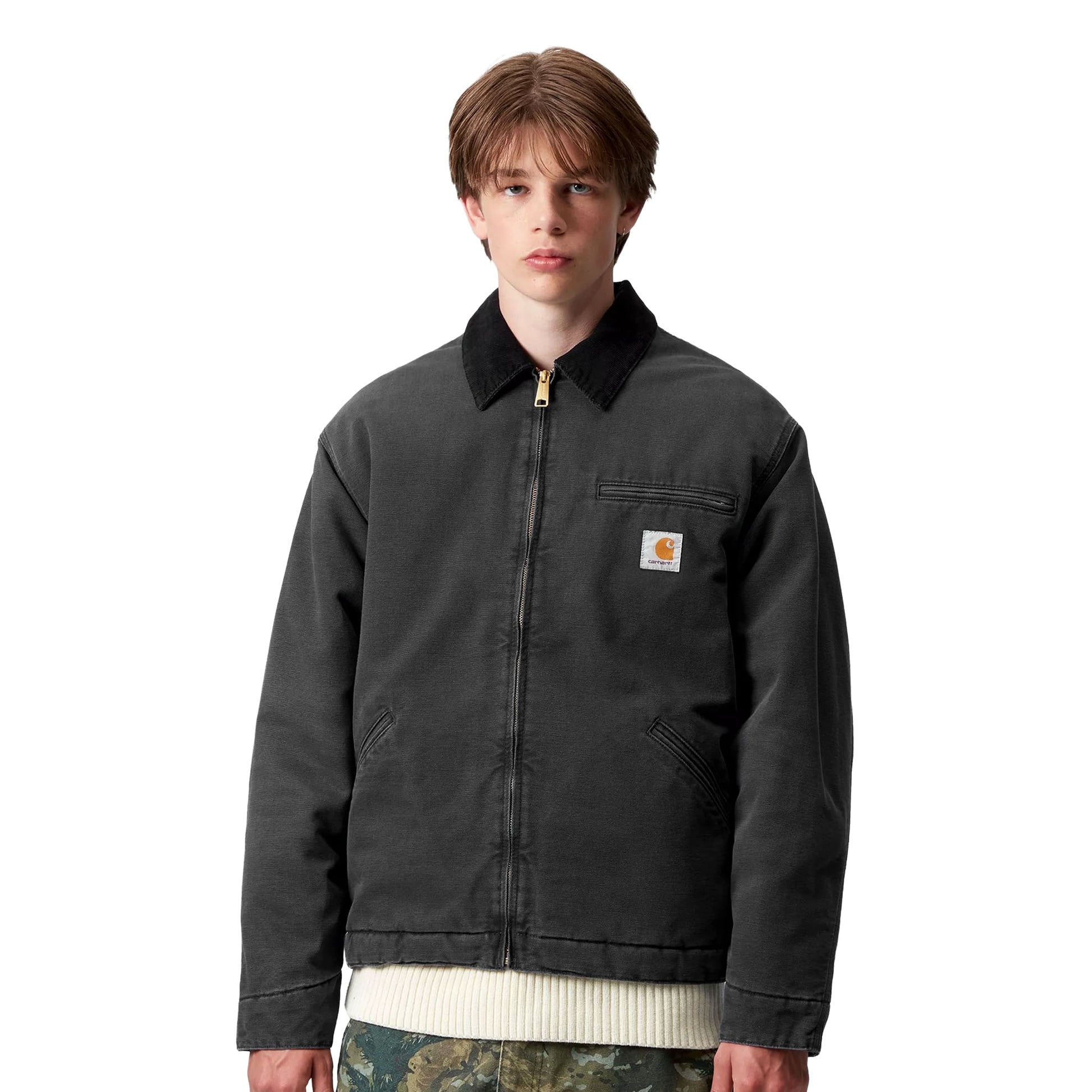 Carhartt WIP OG Detroit Jacket Black/Black stone canvas  - I03561400E4O