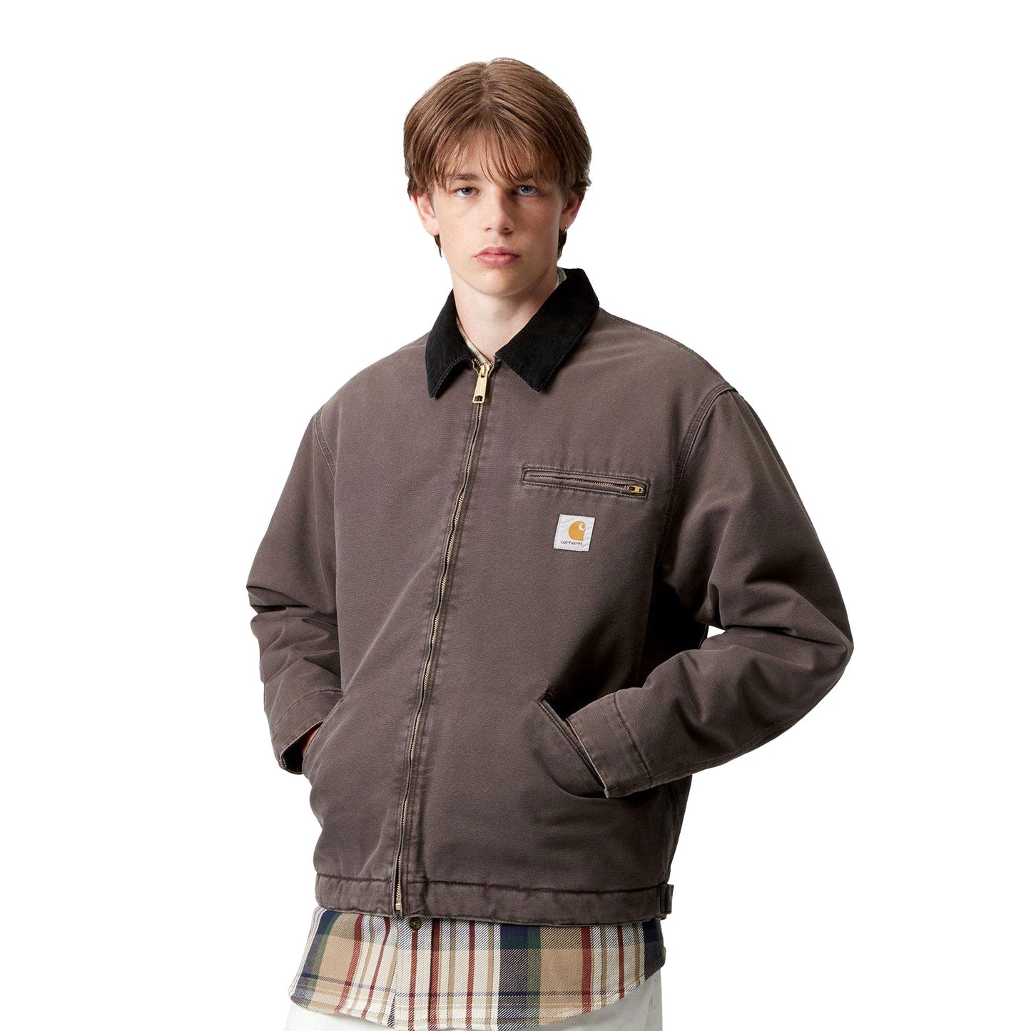 Carhartt WIP OG Detroit Jacket Tobacco/Black stone canvas - I0356141YL4O