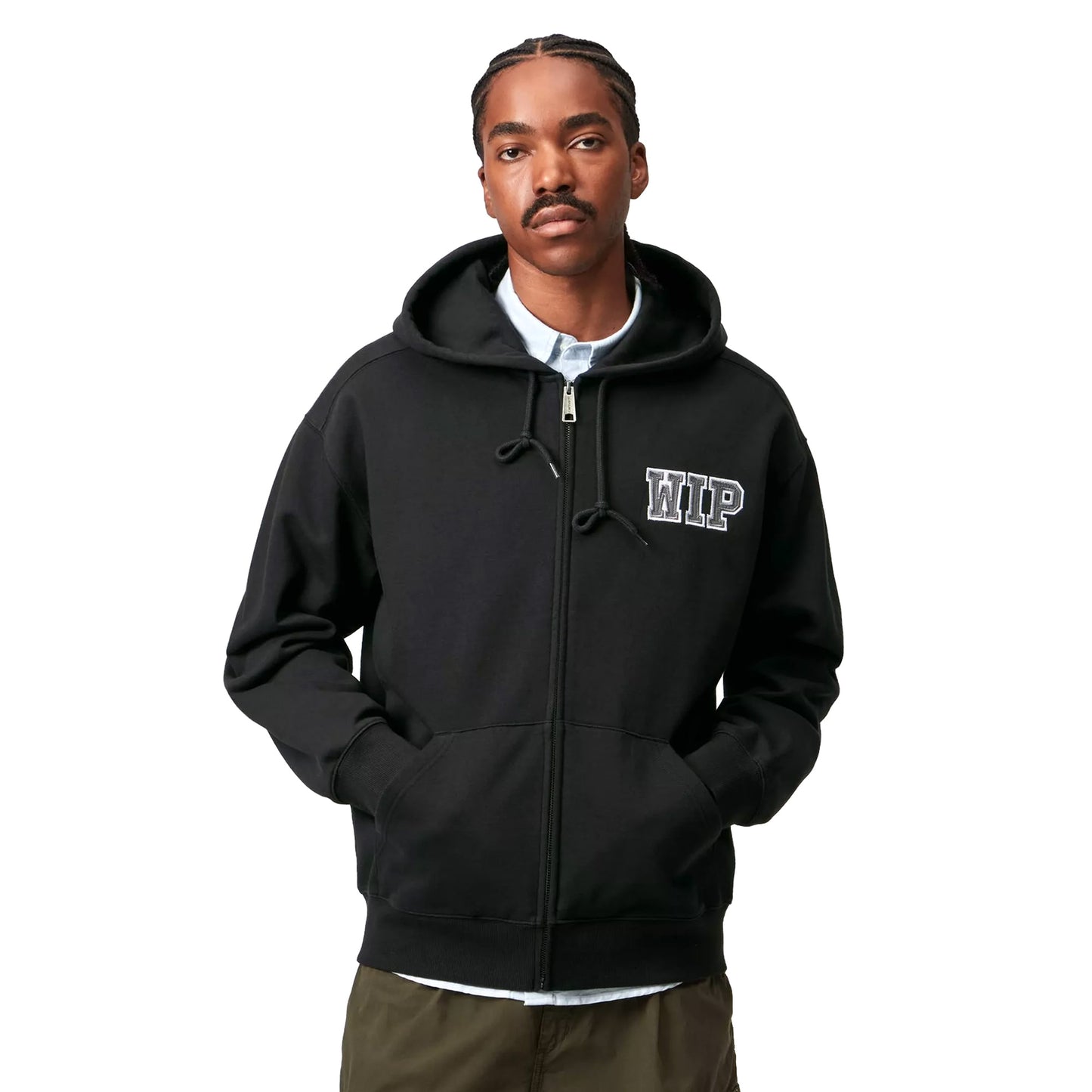 Carhartt WIP Hooded Mini Wip Sweat Jacket Black stone washed - I0356198906