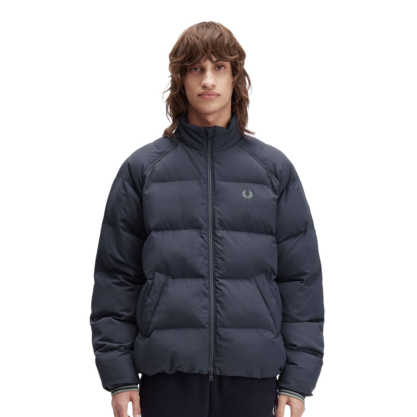 Fred Perry Raglan Sleeve Padded Jacket Dark Airforce - J1309-738