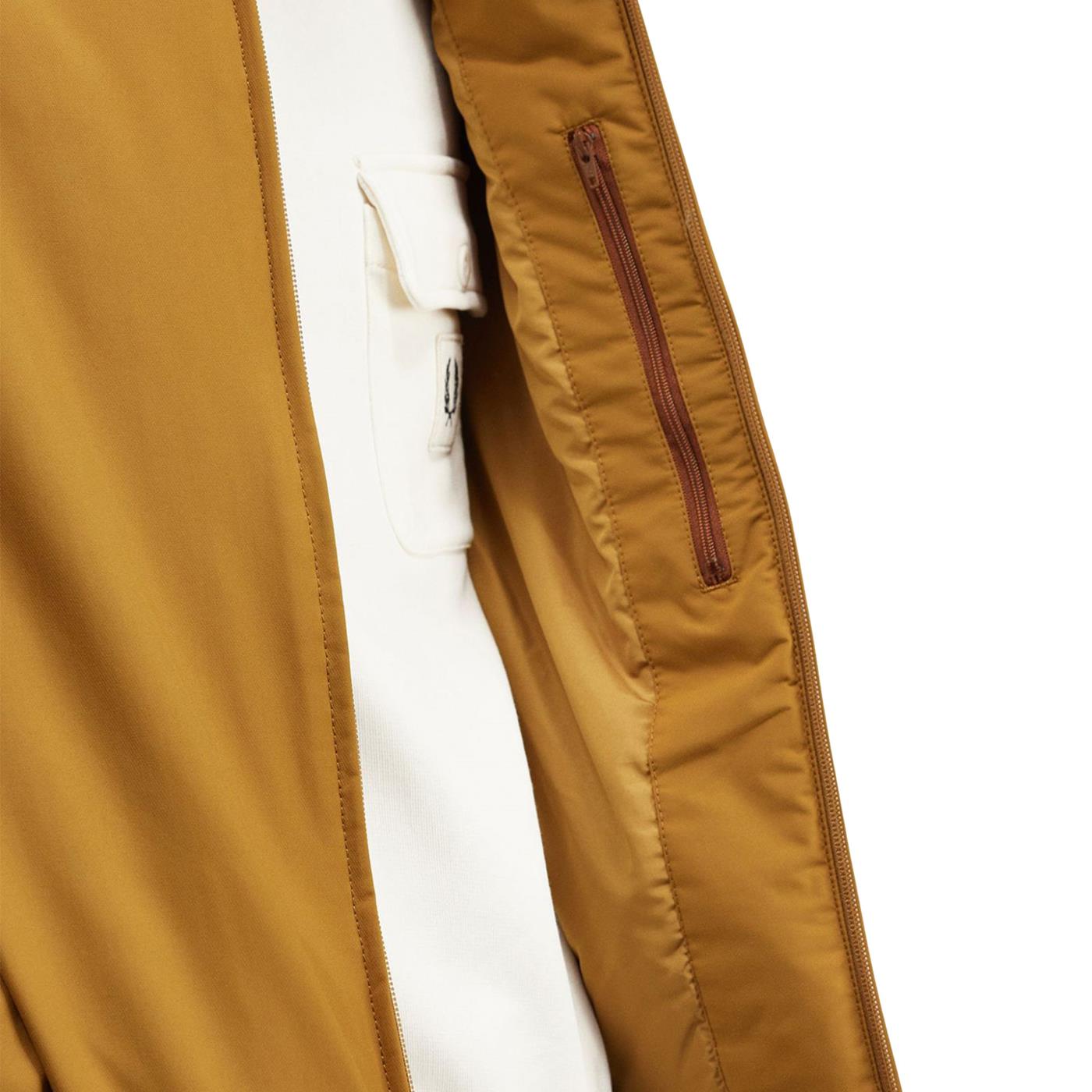 Fred Perry Padded Hooded Brentham Jacket Dark Caramel - J2585-644