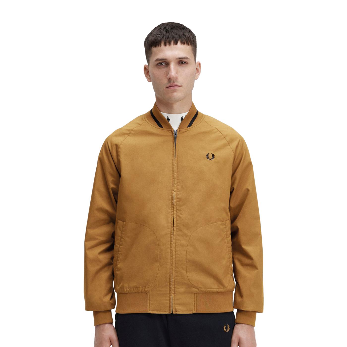 Fred Perry Tennis Bomber Jacket Dark Caramel - J3544-644