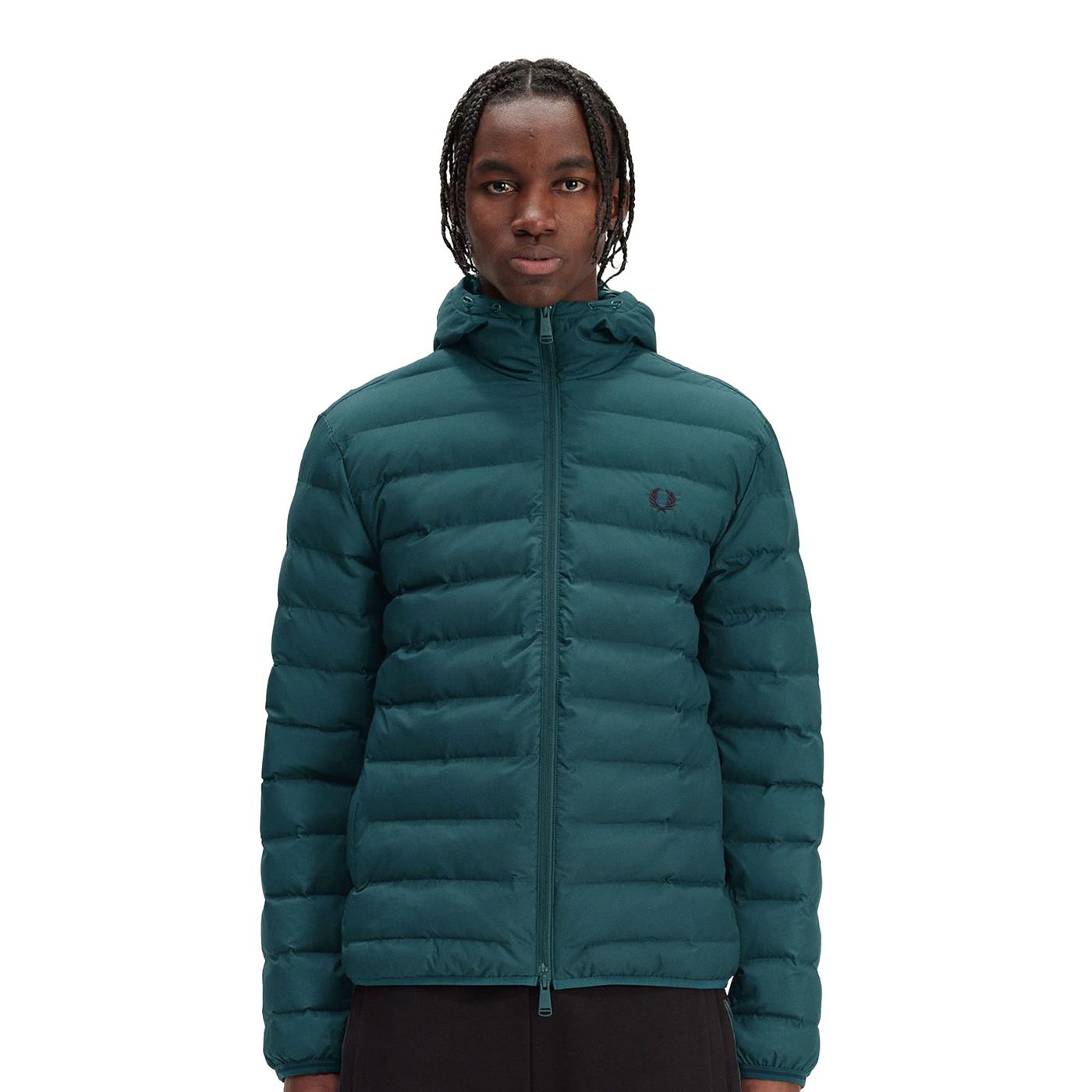 Fred Perry Hooded Insulated Jacket Petrol Blue - J4565-257