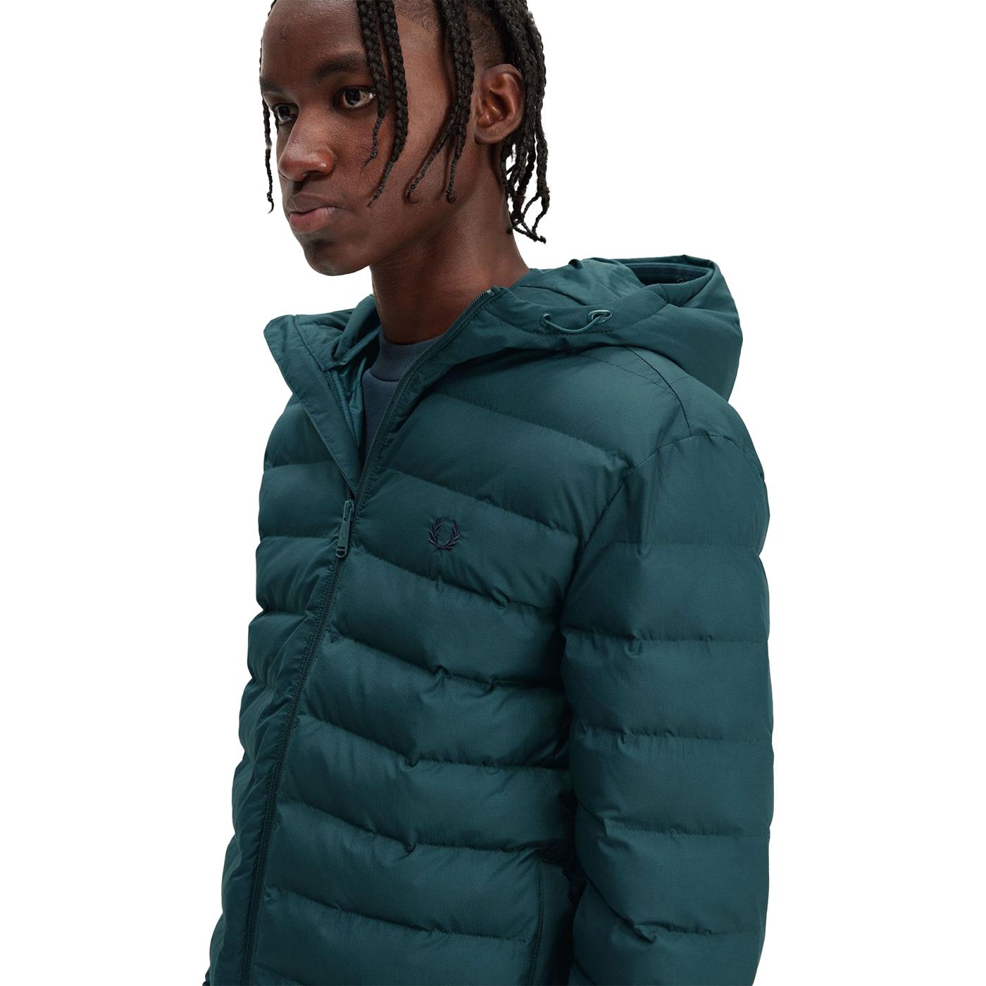 Fred Perry Hooded Insulated Jacket Petrol Blue - J4565-257