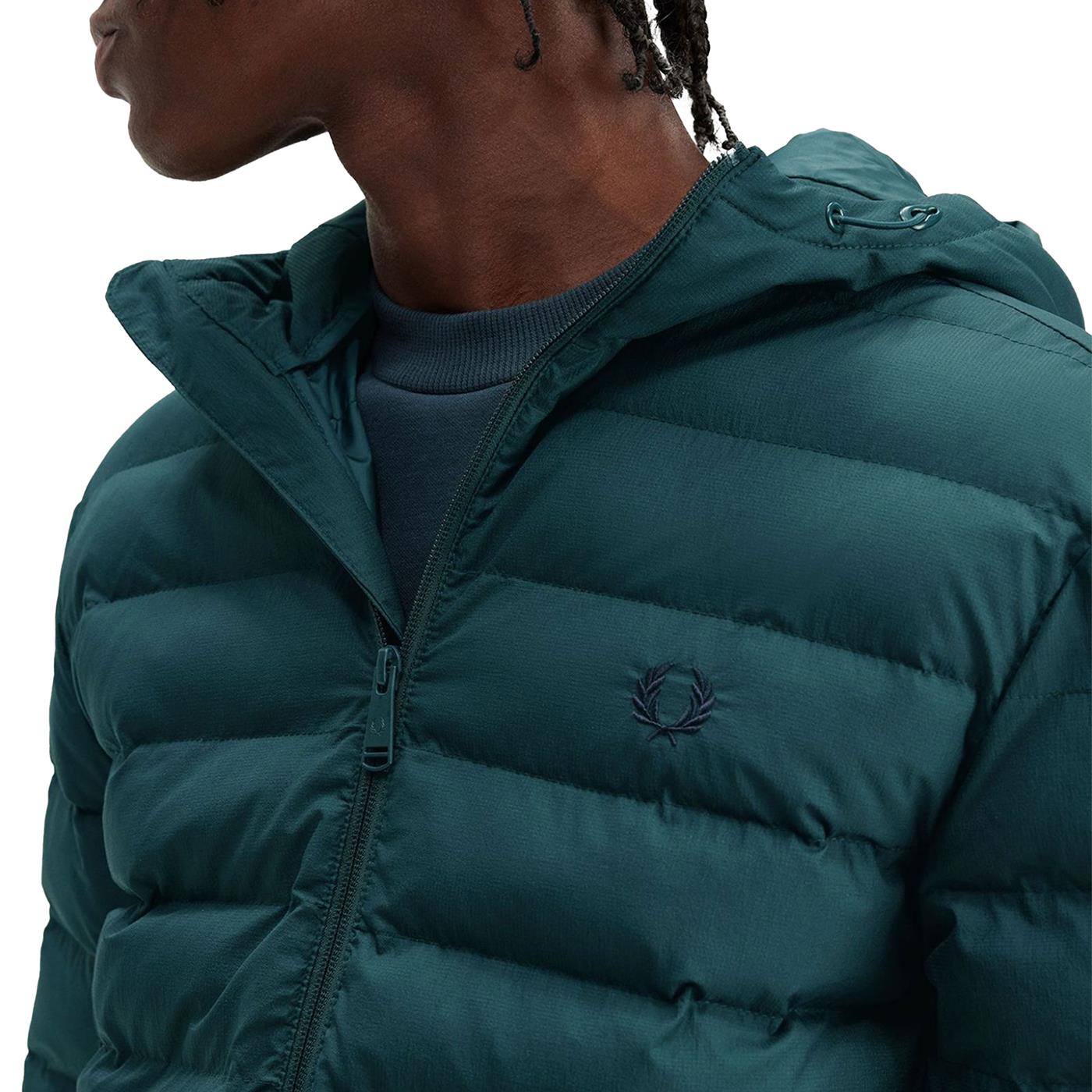 Fred Perry Hooded Insulated Jacket Petrol Blue - J4565-257